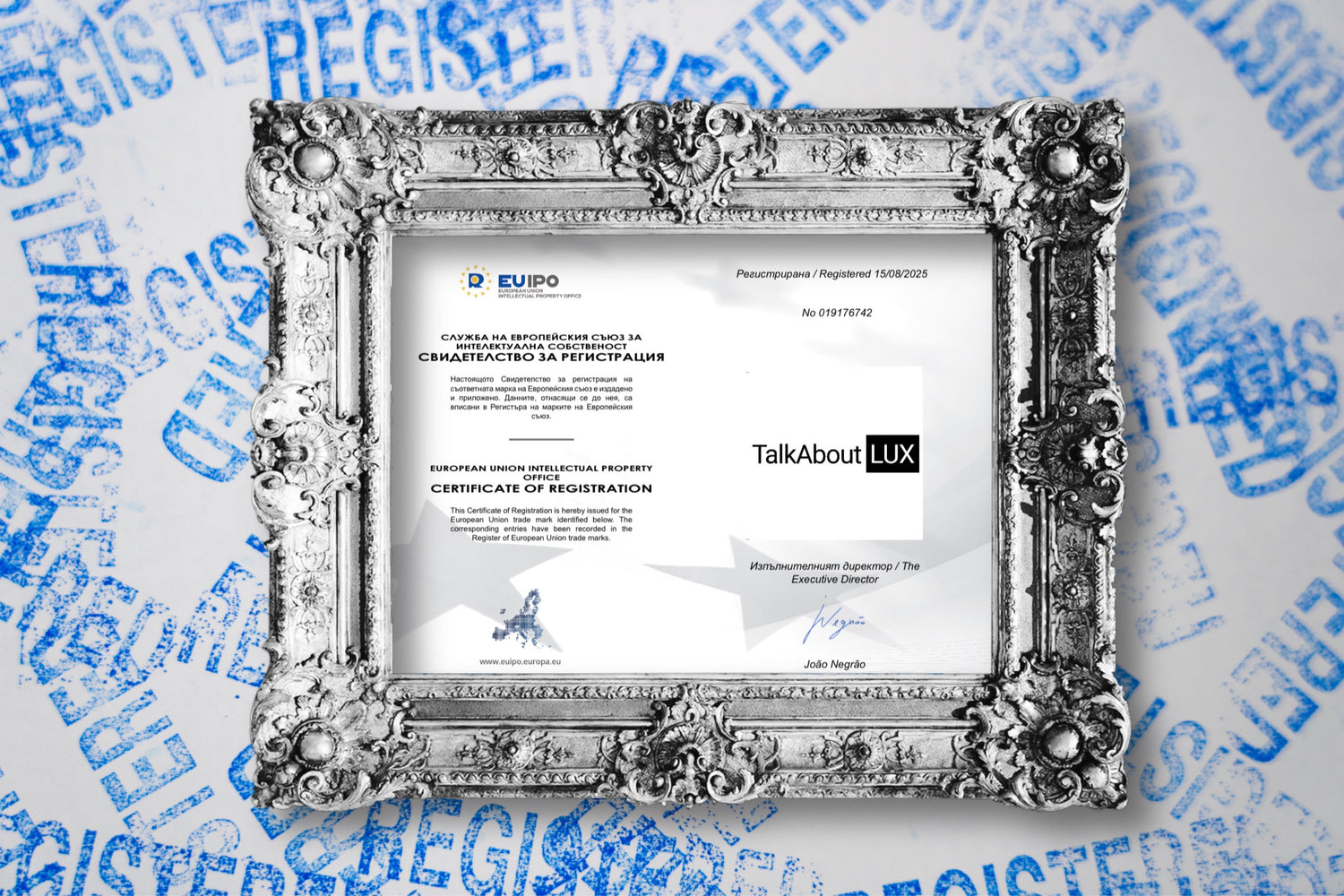A Big Moment for Us. Talk About Lux has officially become a registered trademark in European Union