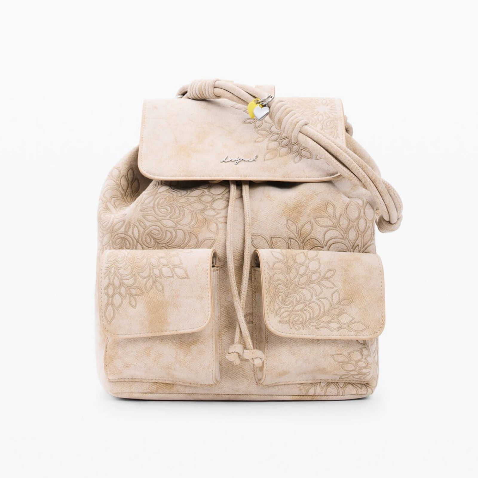 Дамска бежова раница Desigual Women Rucksack 26SAKP40 1018 Front View