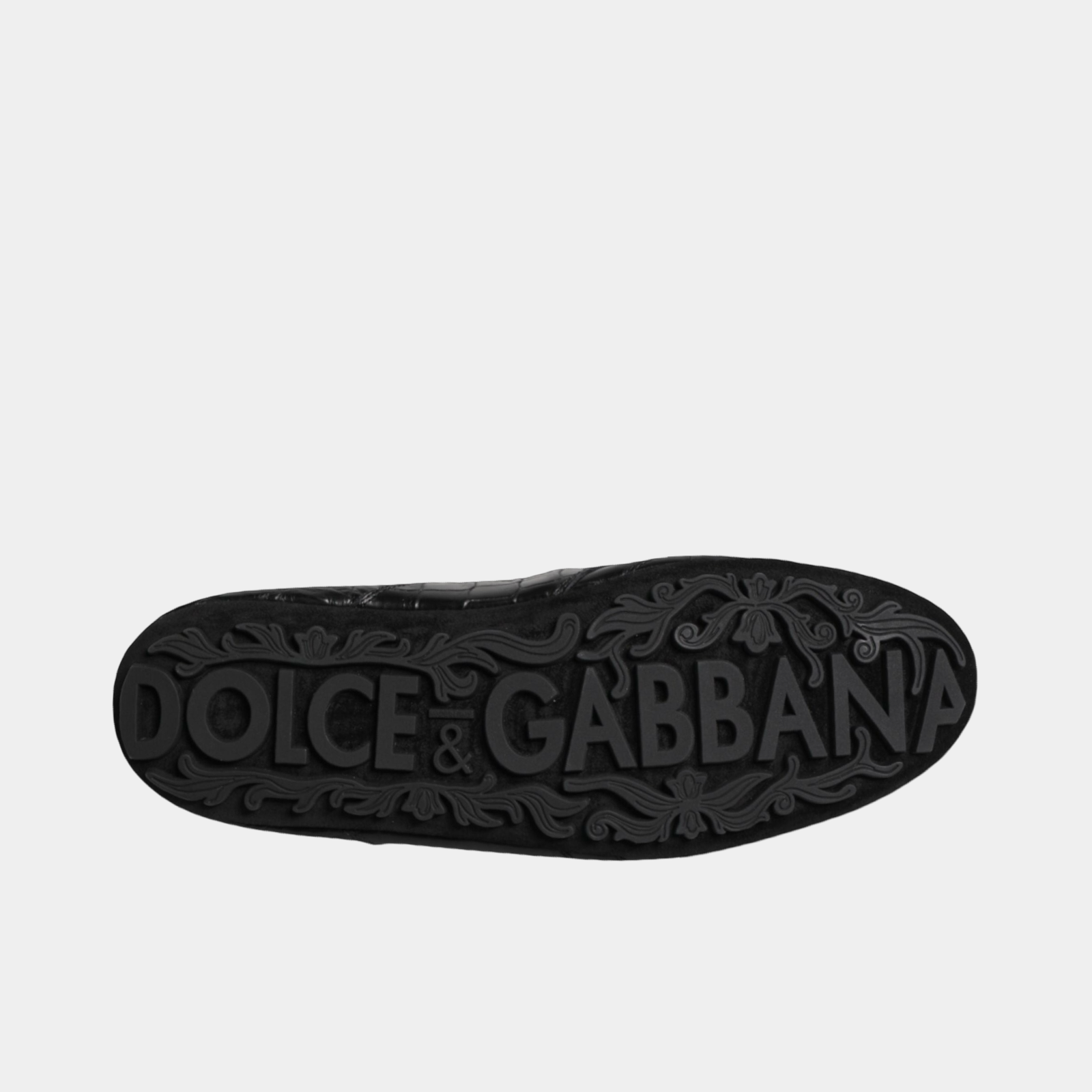 Dolce & Gabbana Black Caiman Leather Men Sneakers Insole View