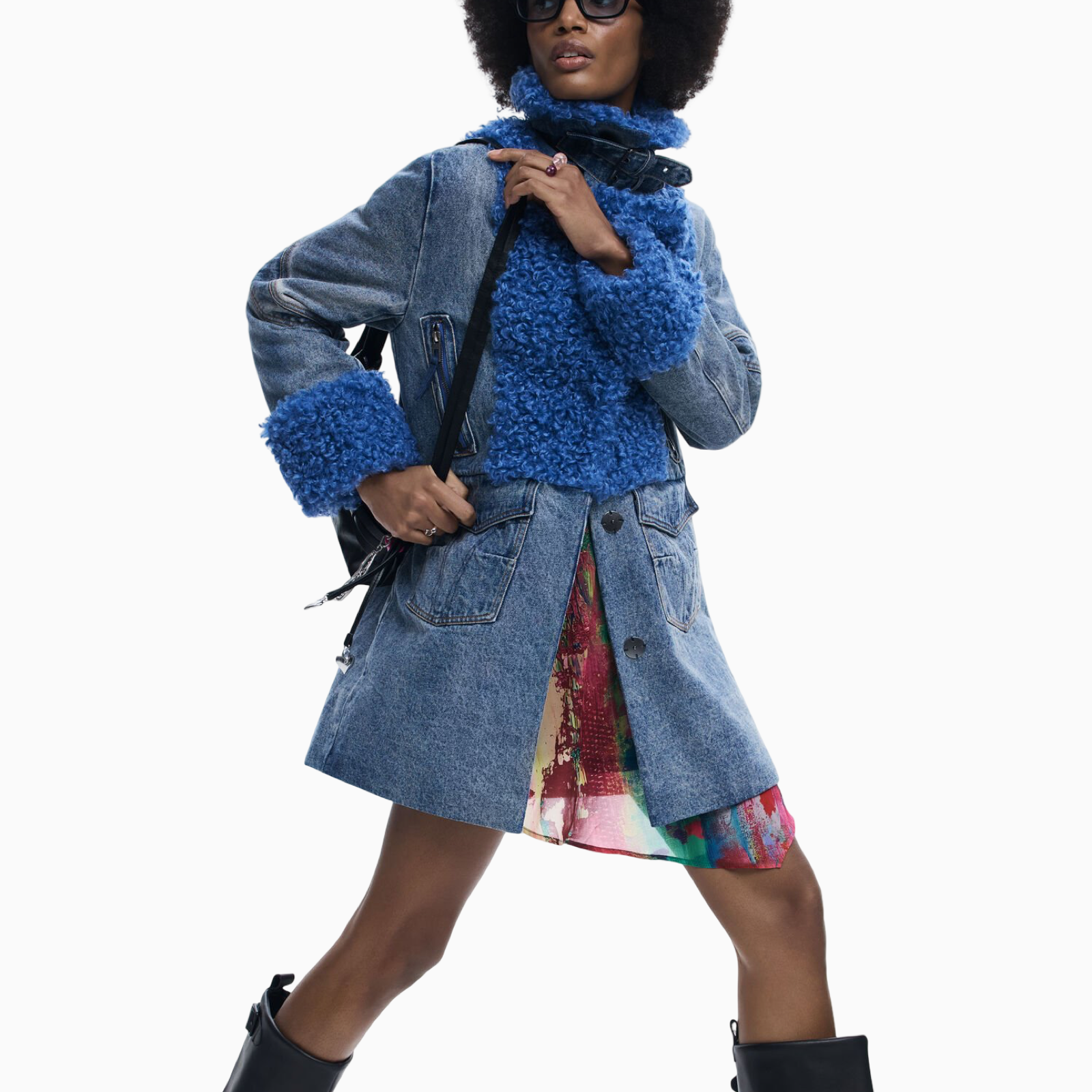 Дамско дънково палто Desigual Women Denim Coat 26SWEWX1 2051 Side View