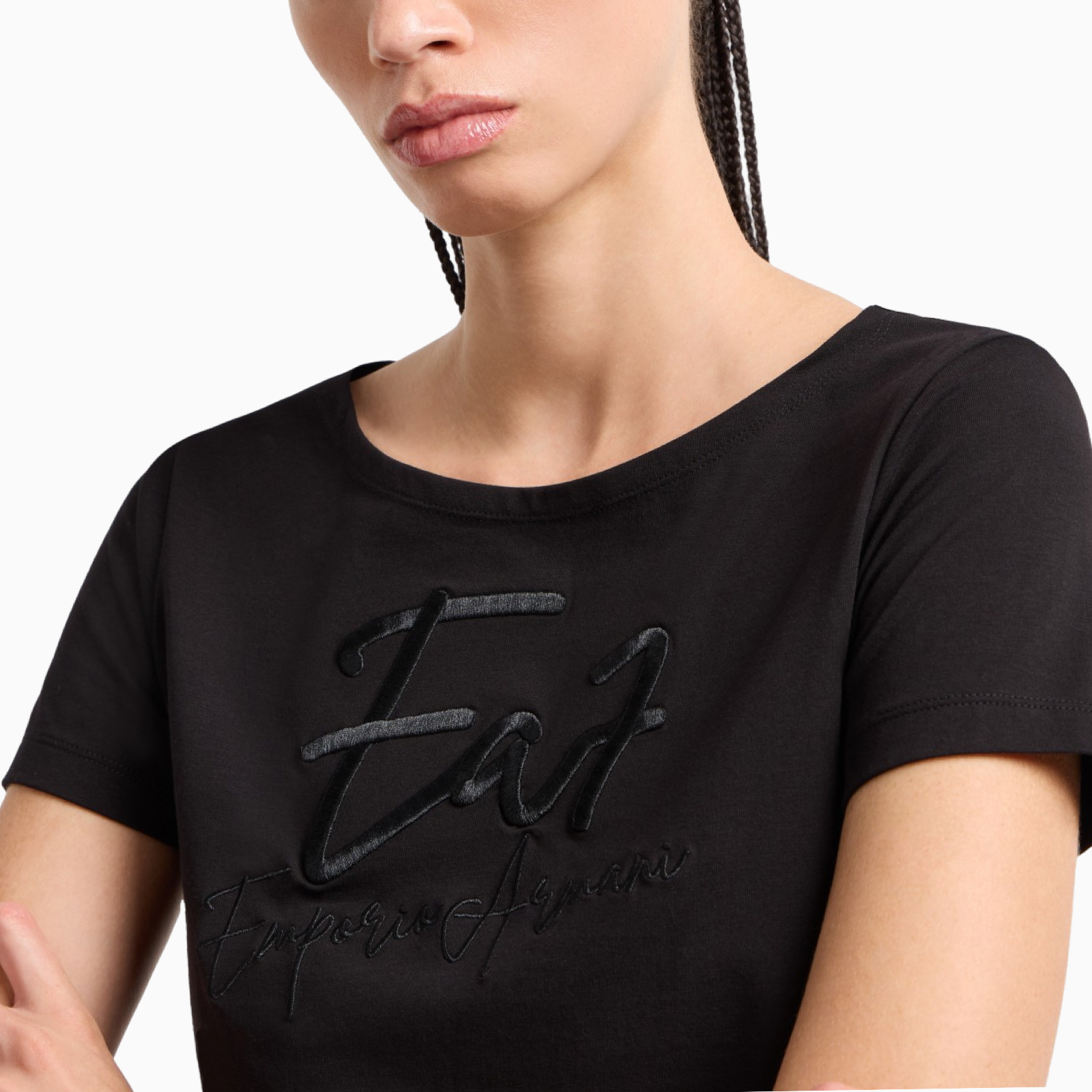 Дамска черна тениска EA7 Emporio Armani 7W000184 AF10373