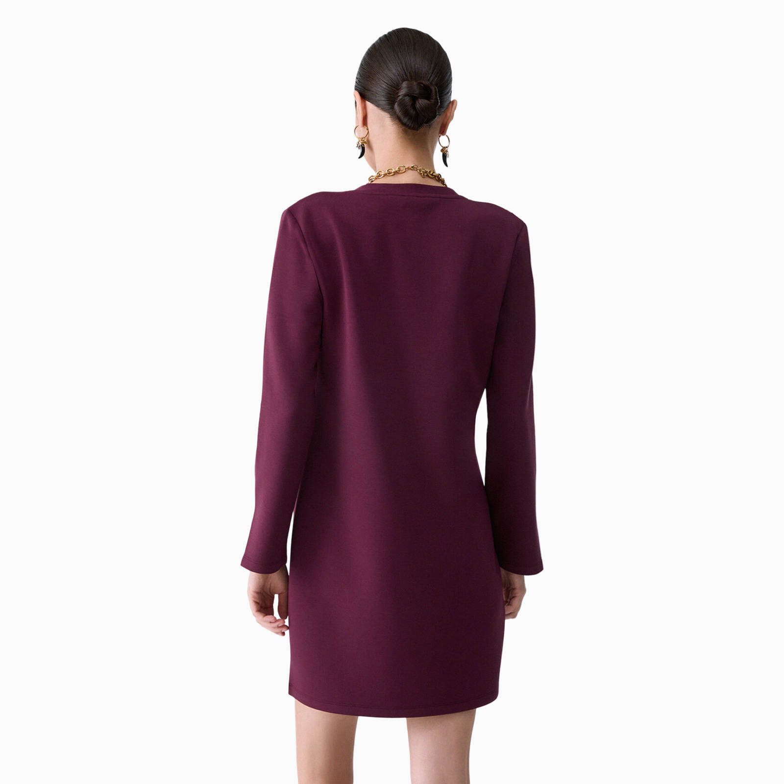 Дамска бордо рокля Liu Jo Women Short Scuba Dress TF6139 J3958 91718 Back View