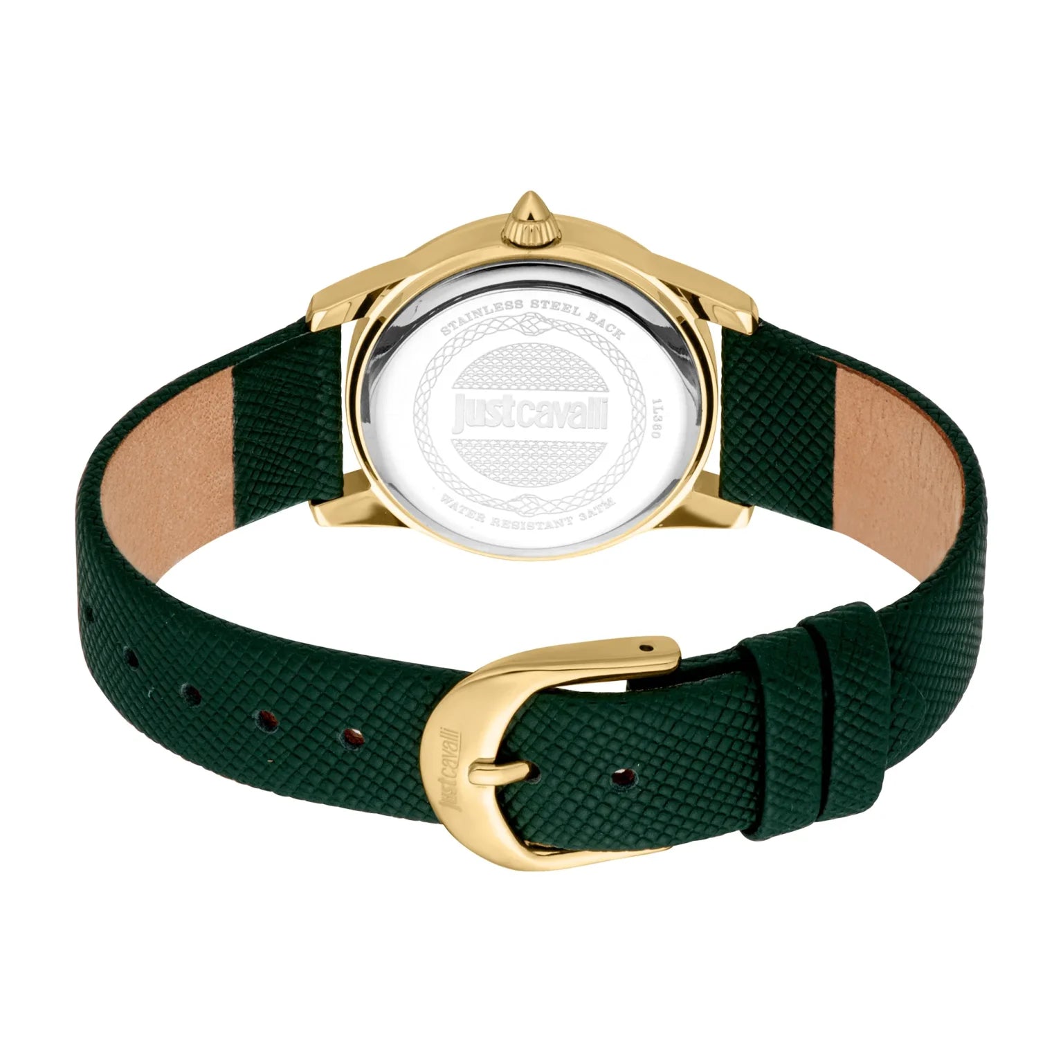 Комплект дамски часовник и гривна Women’s watch Just Cavalli SET Sublime Animalier JC1L360L0025 Leather Green Yellow Gold