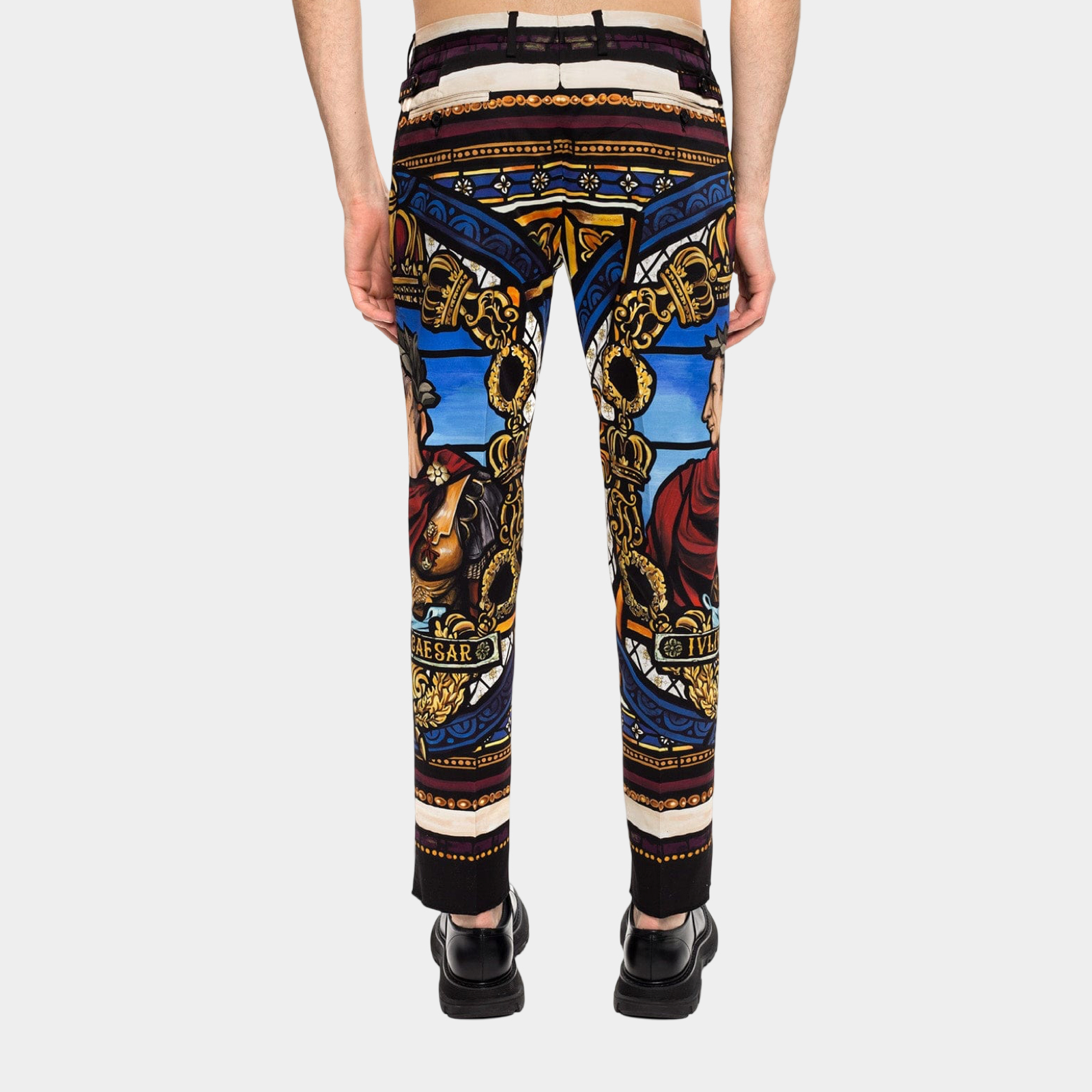 Dolce & Gabbana Julias Ceasar Print Trousers GY6IET FPFMJ HH83C Back View