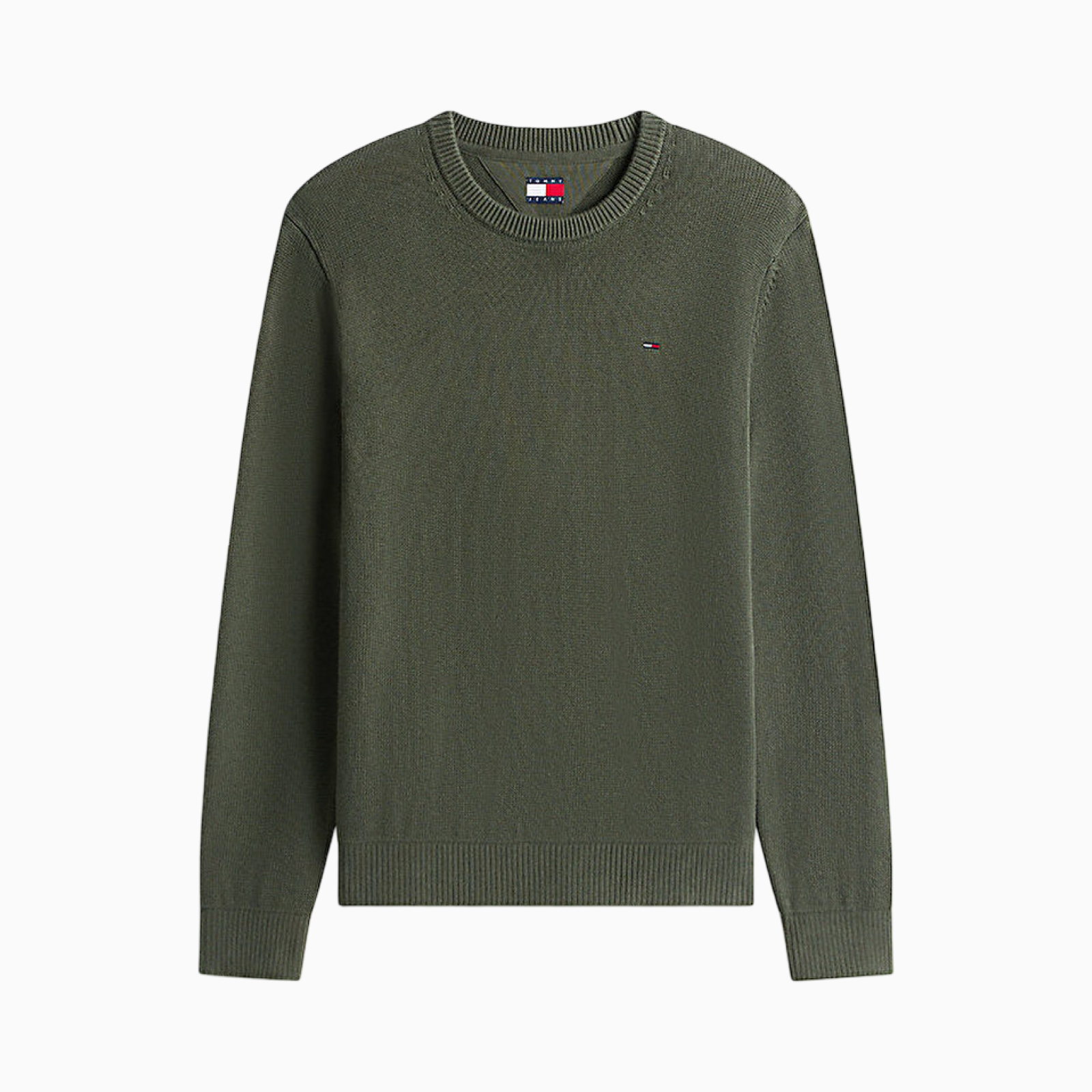 Мъжки зелен пуловер Tommy Hilfiger Jeans Men Sweater DM0DM21787 Front View