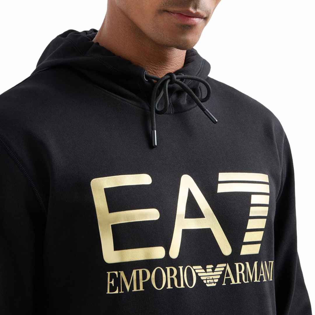 Мъжки черен суитшърт със златно лого EA7 Emporio Armani 6DPM16 PJSHZ Нова колекция
