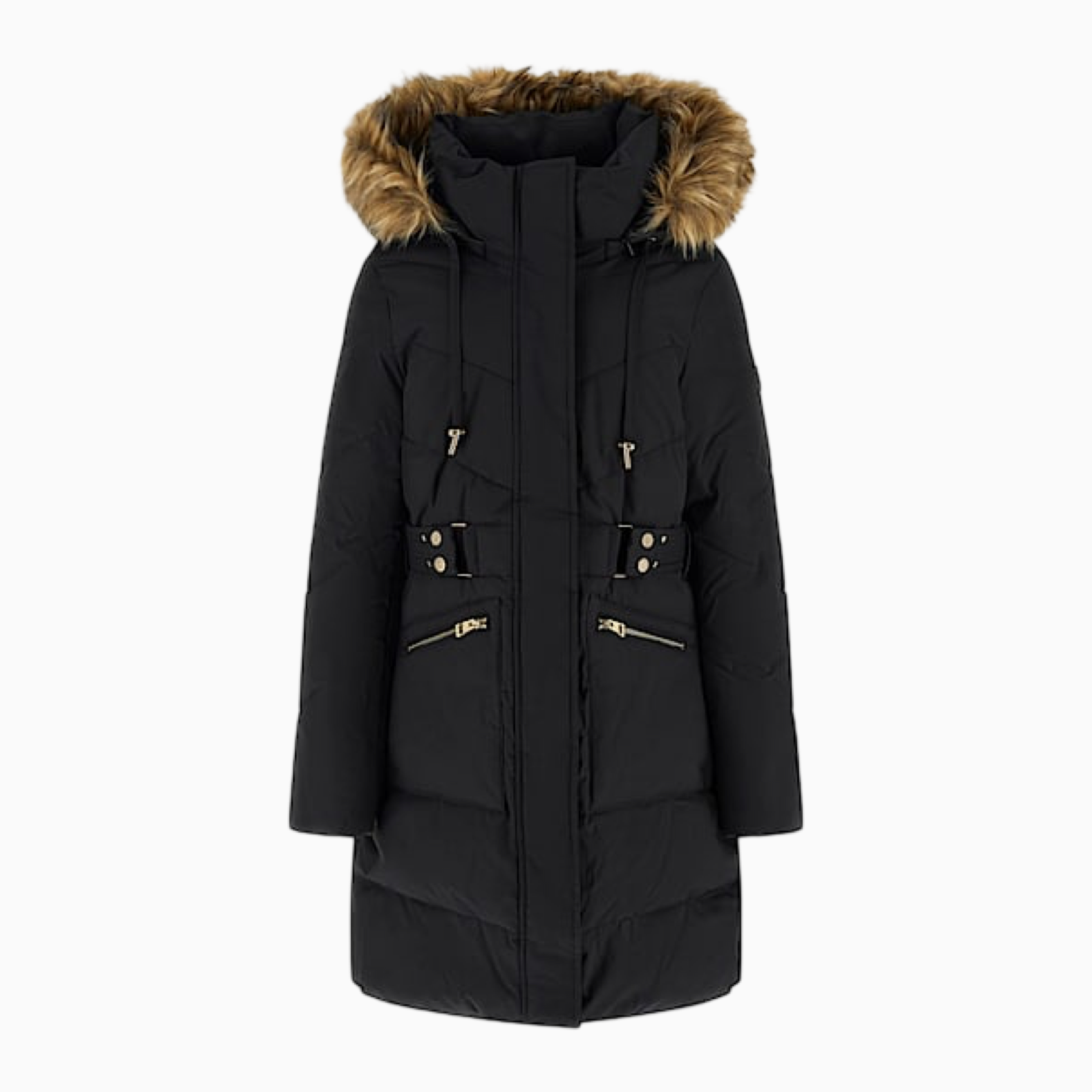 Дамско черно парка яке Guess Women Parka Jacket W5BL45 WGJR2 Front View
