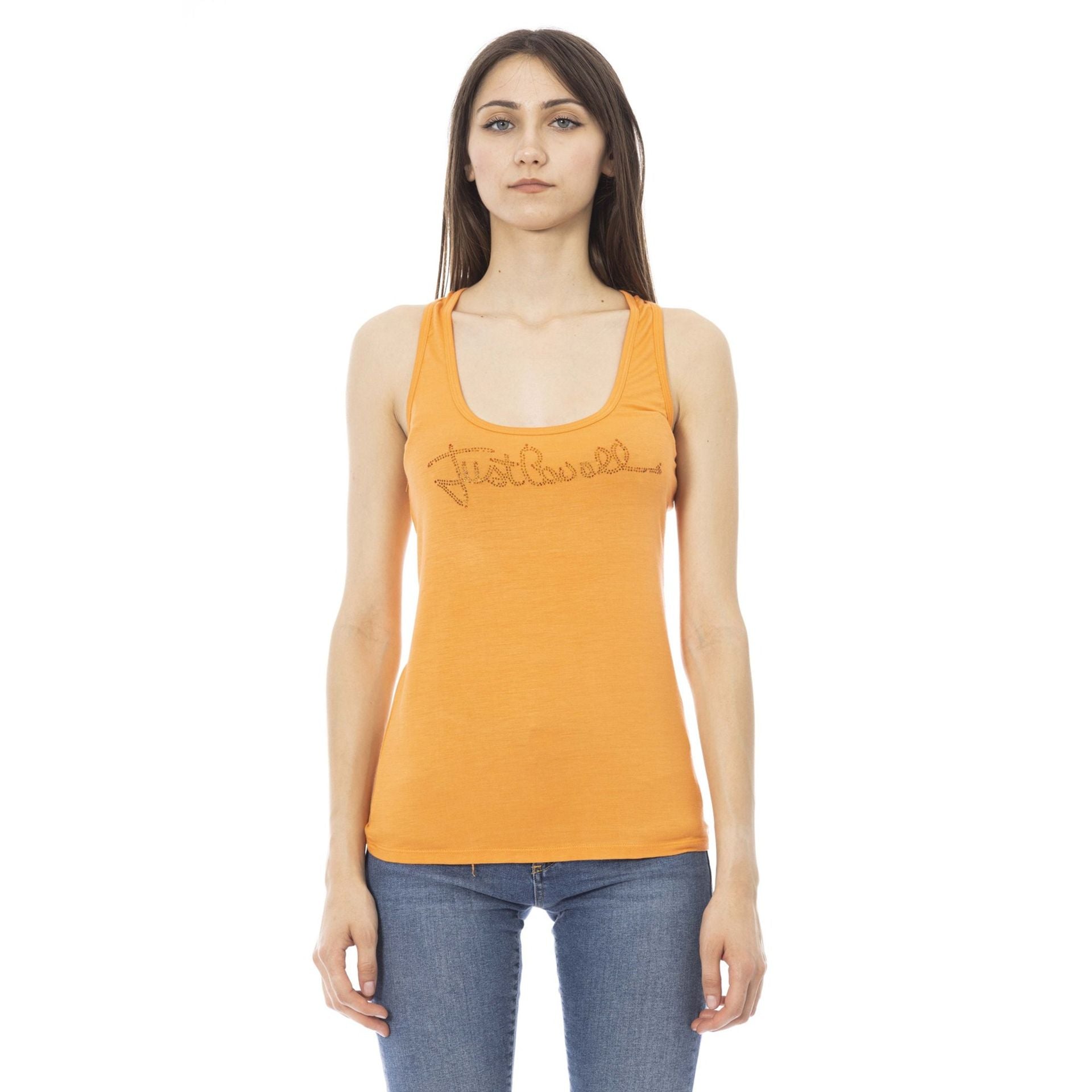 Дамски потник топ Women’s top Just Cavalli Beachwear D40151GRBC ORANGE front view