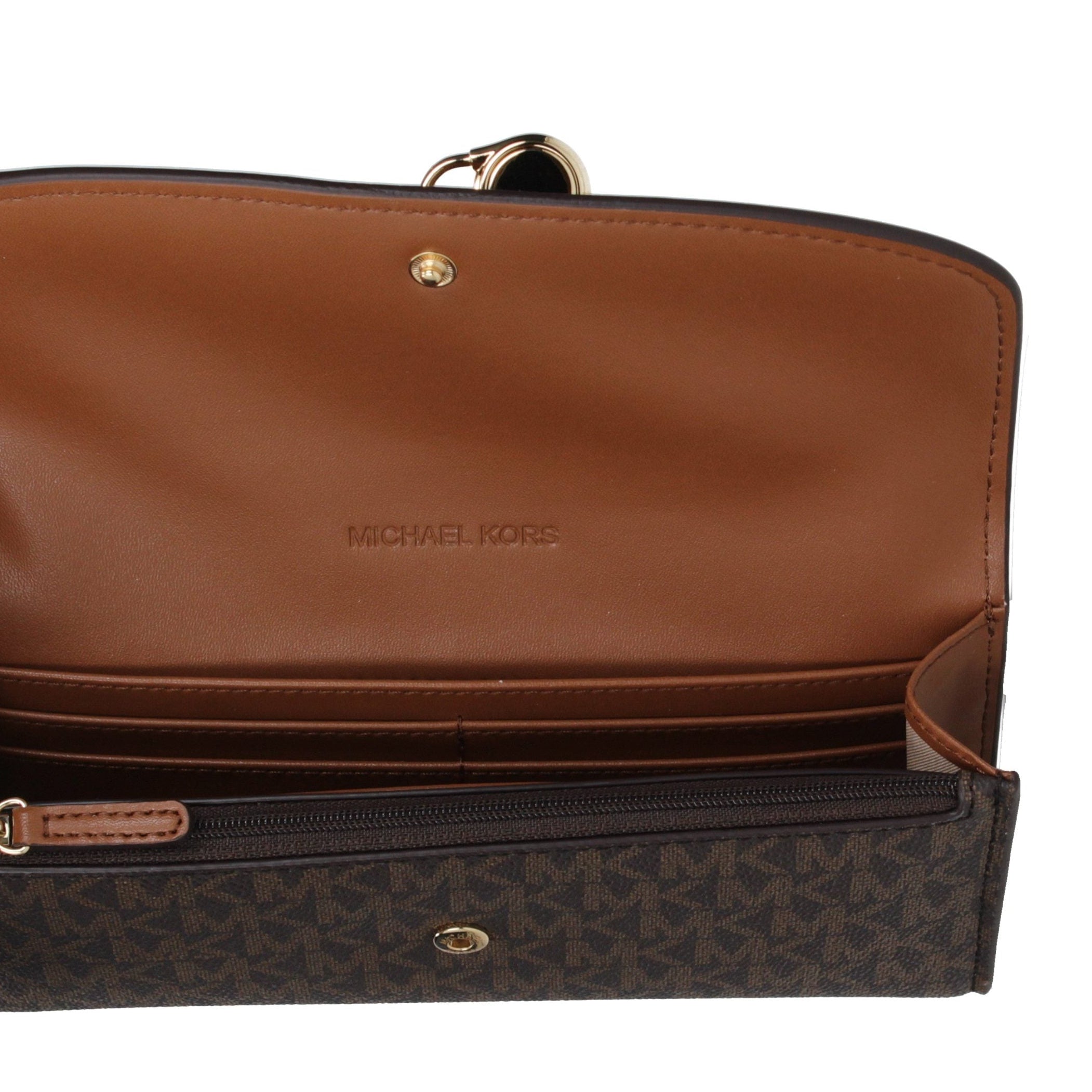 Дамско клъч портмоне Women’s clutch wallet Michael Kors 35S5GHME9B BROWN inside view