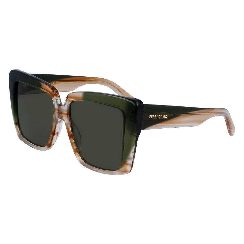 Ferragamo Brown Acetate Sunglasses