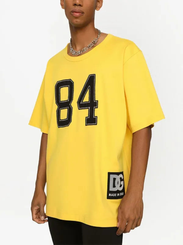 Мъжка луксозна памучна тениска DOLCE & GABBANA Men’s Luxury Yellow Cotton T-shirt 84 G8PN7Z HU7H8 A0106
