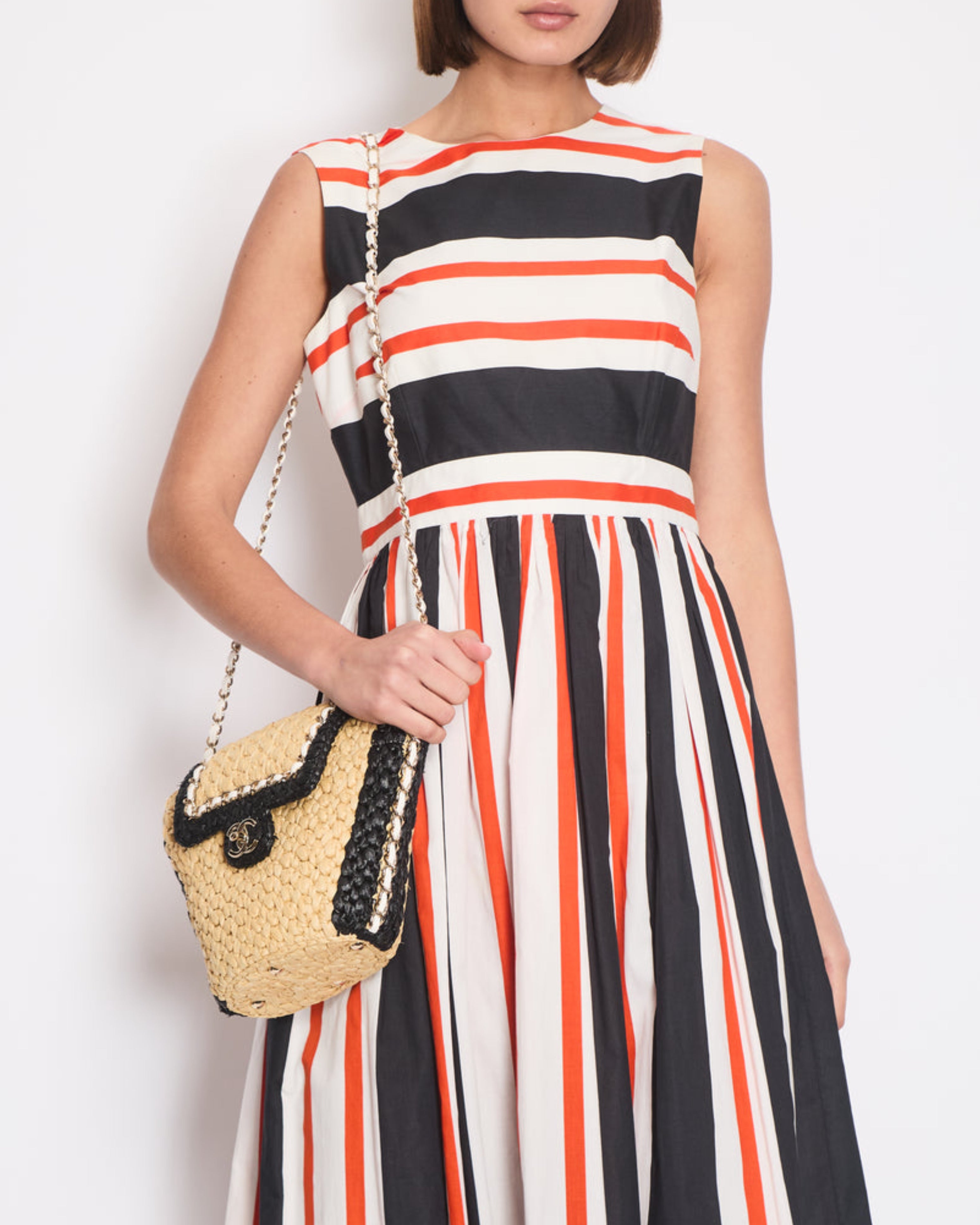 Дамска луксозна рокля DOLCE & GABBANA A-line Pleated Midi Fashion Dress
