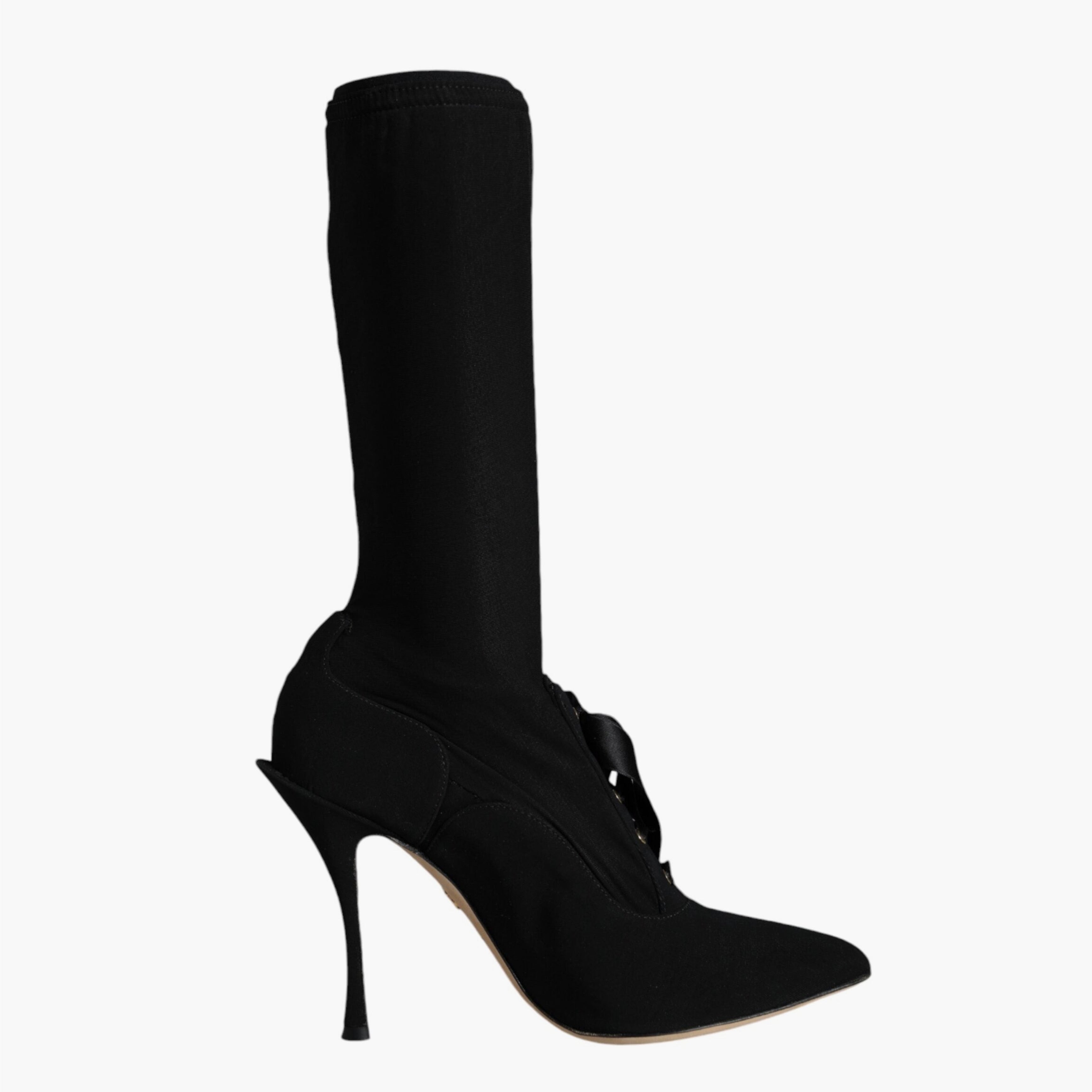 Дамски луксозни обувки на токчета с висок чорап в черно DOLCE & GABBANA
Women’s Luxury Black Stiletto Heels Boots