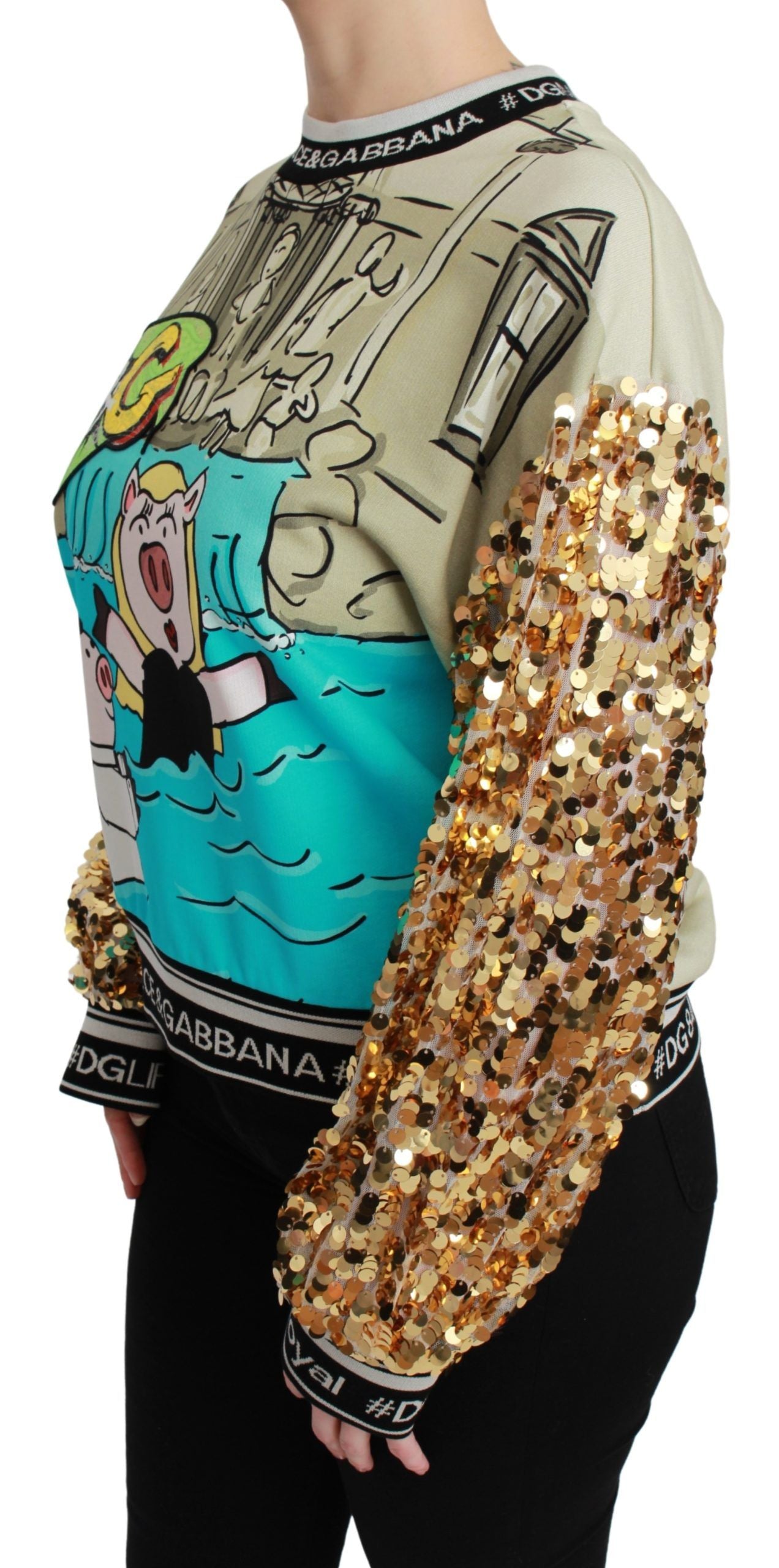 Dolce & Gabbana Chic многоцветен пуловер с пайети