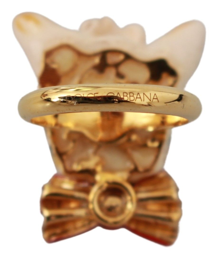Изящен пръстен Dolce & Gabbana Chic Canine в златист тон
