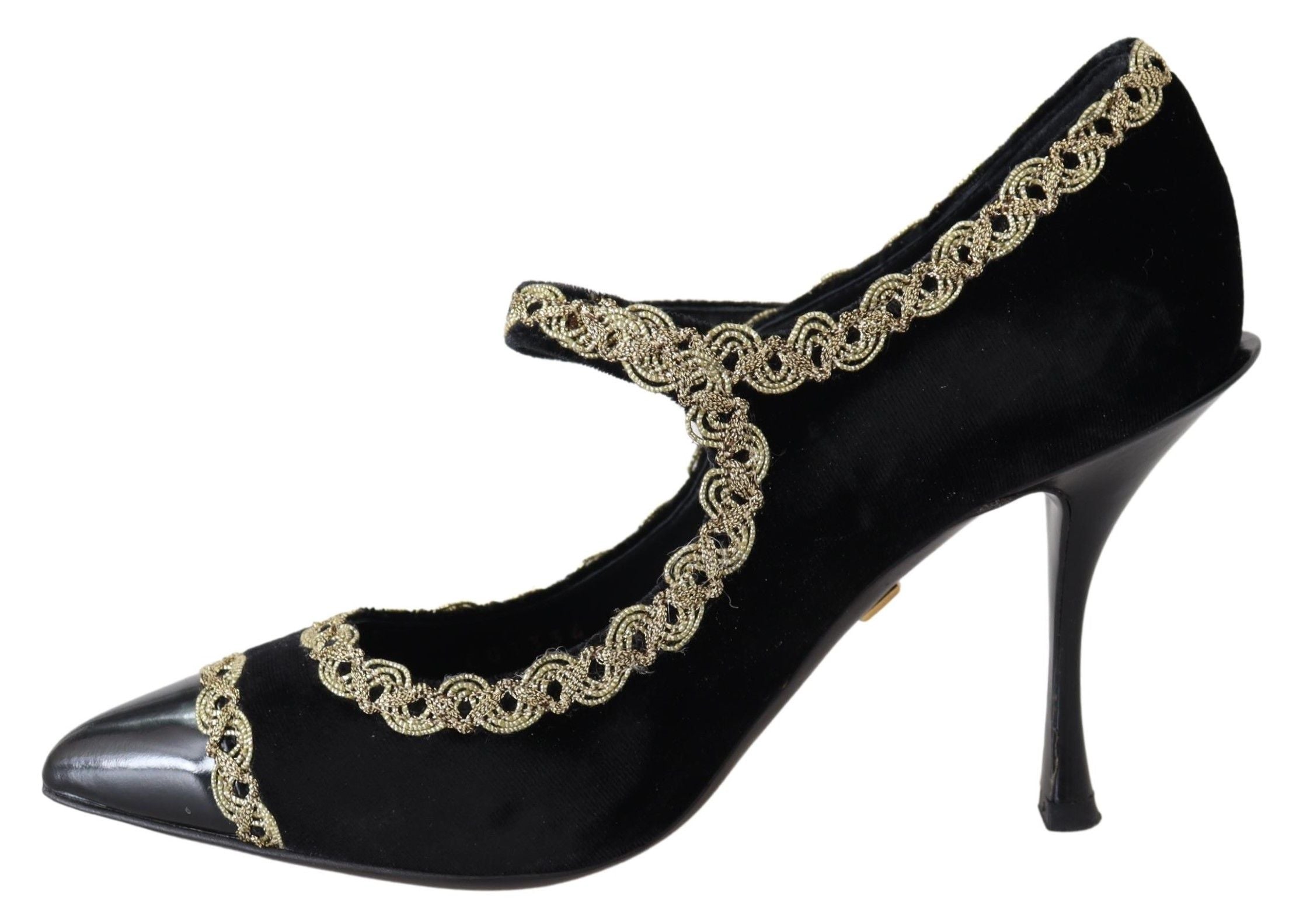 Dolce & Gabbana Елегантни кадифени лакирани бродирани обувки