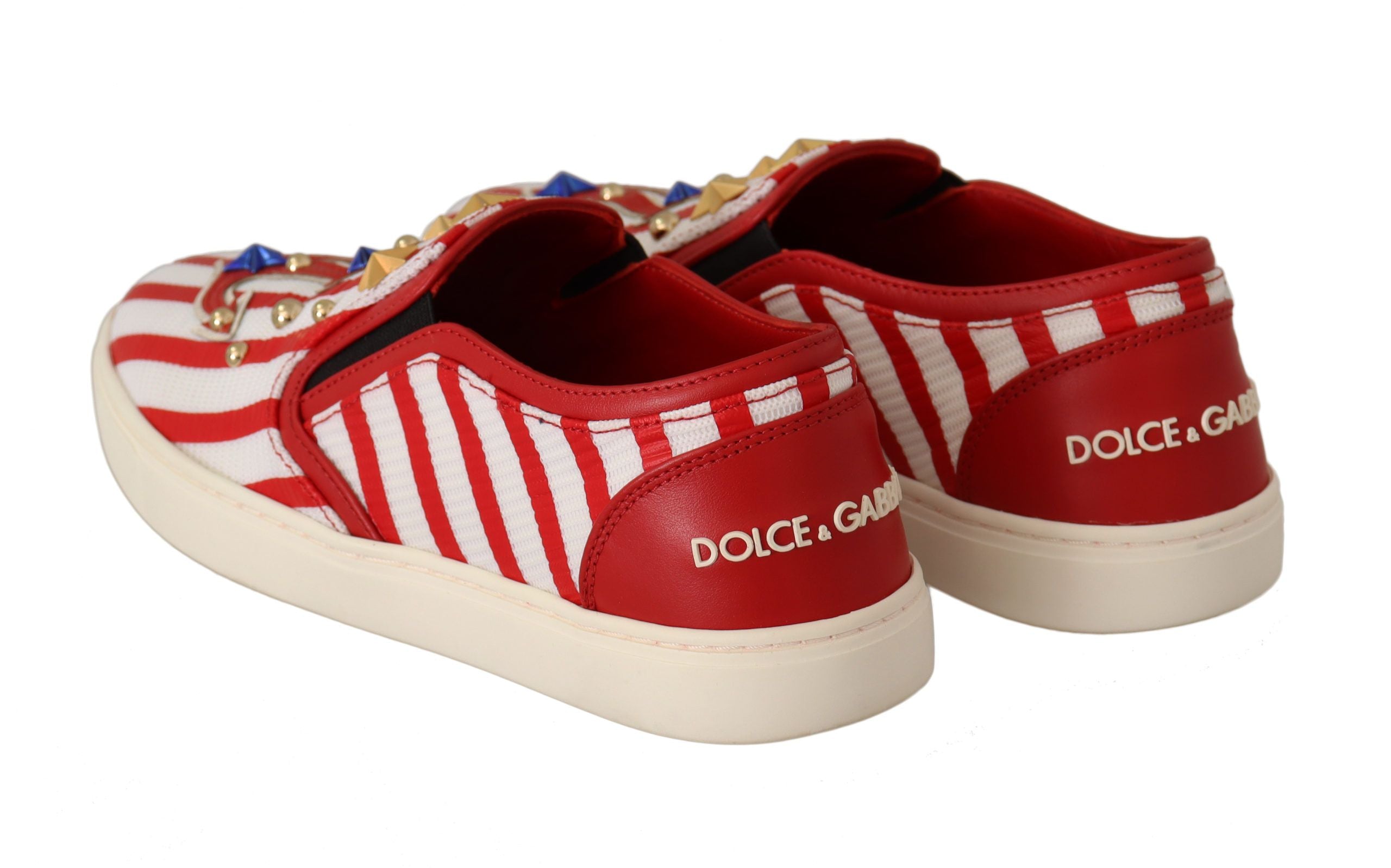 Мокасини с шипове с щампа Dolce & Gabbana