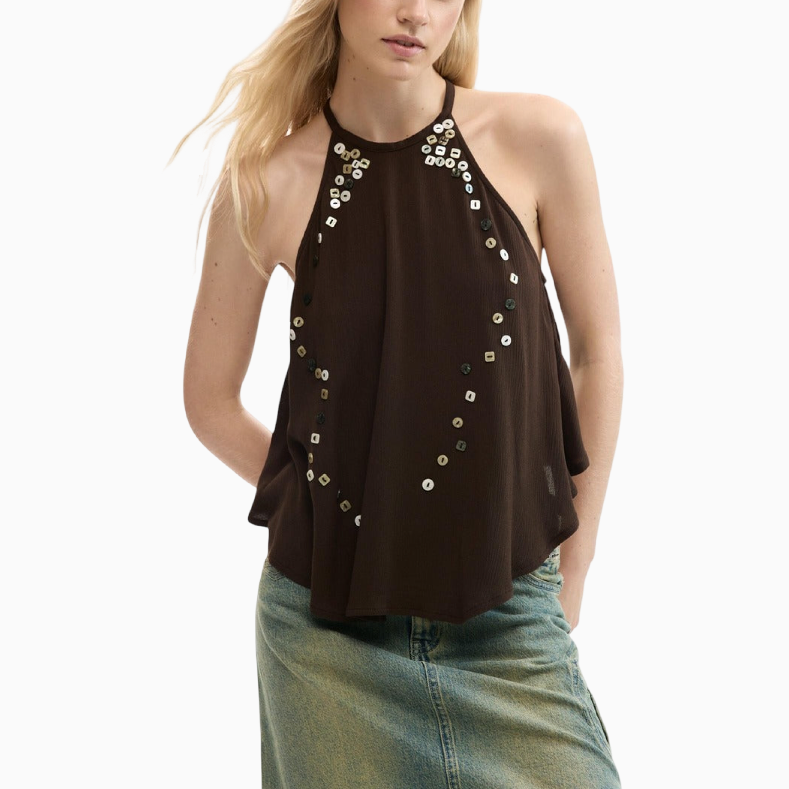 Дамски топ Desigual Women Top 26SWBW11 6000 Front View