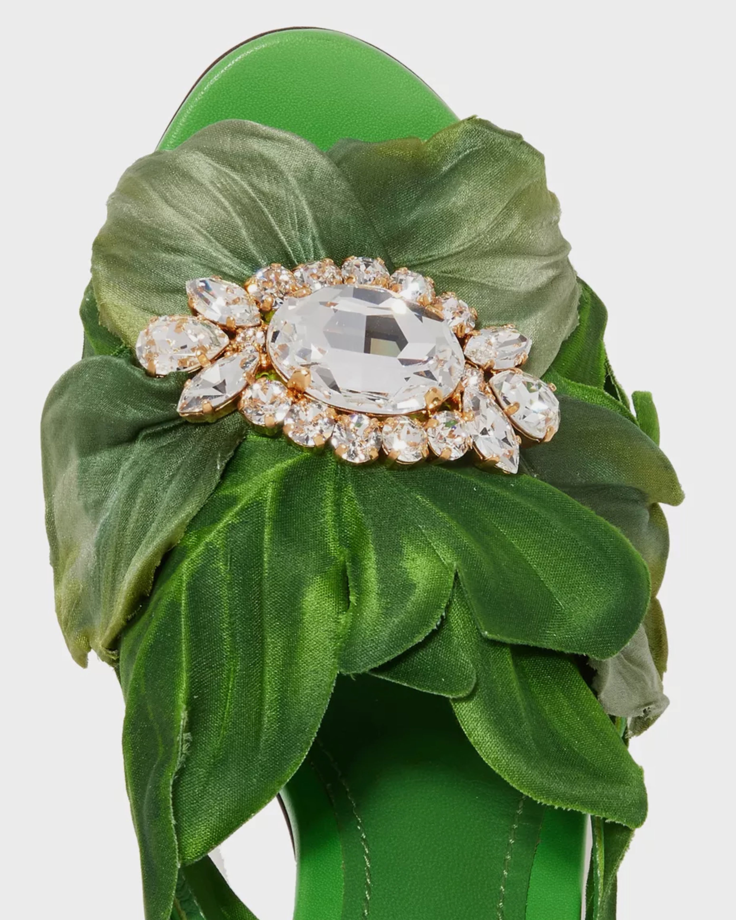 Дамски луксозни сандали на висок ток в зелено DOLCE & GABBANA Women’s Luxury Green KEIRA Sandals
