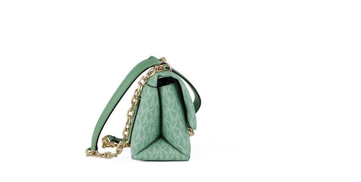 Michael Kors Cece Small Sea Green Signature PVC чанта през рамо с капак