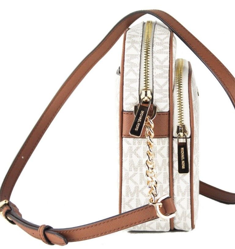 Дамска чанта Michael Kors Jet Set Medium Vanilla PVC North South Chain Crossbody Crossbody