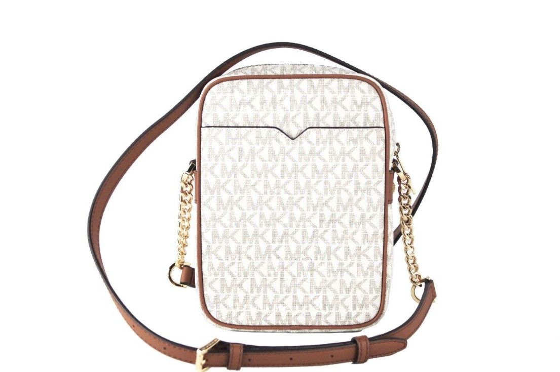 Дамска чанта Michael Kors Jet Set Medium Vanilla PVC North South Chain Crossbody Crossbody