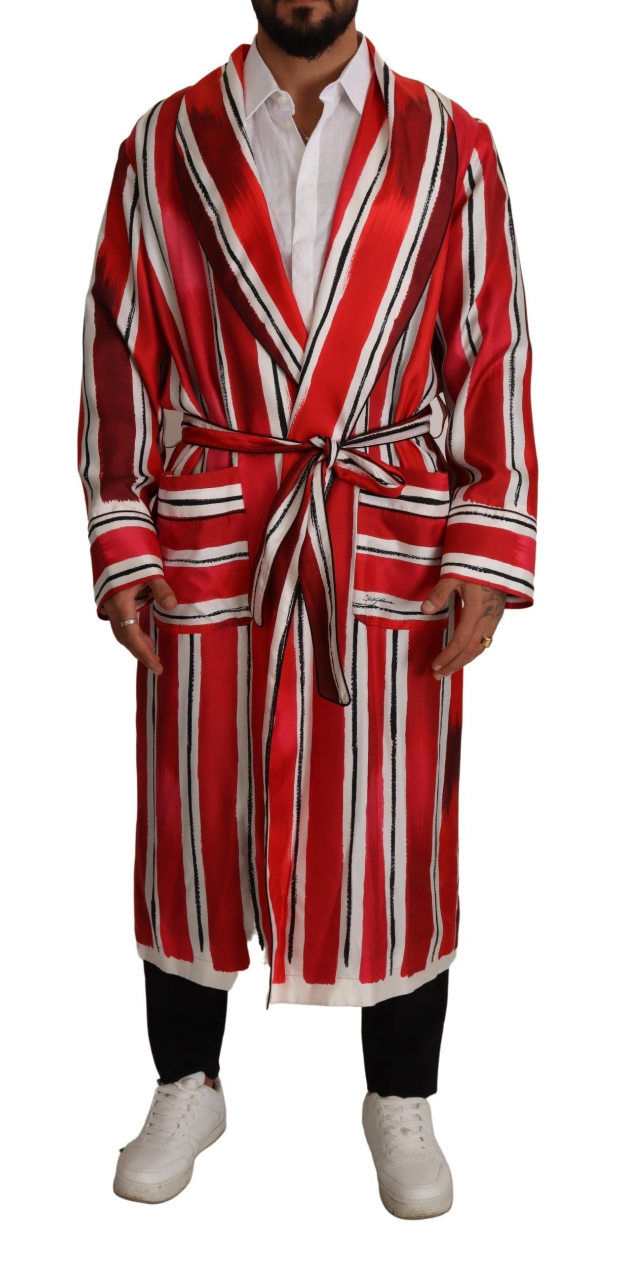 Копринено спално облекло Dolce & Gabbana Chic на райета