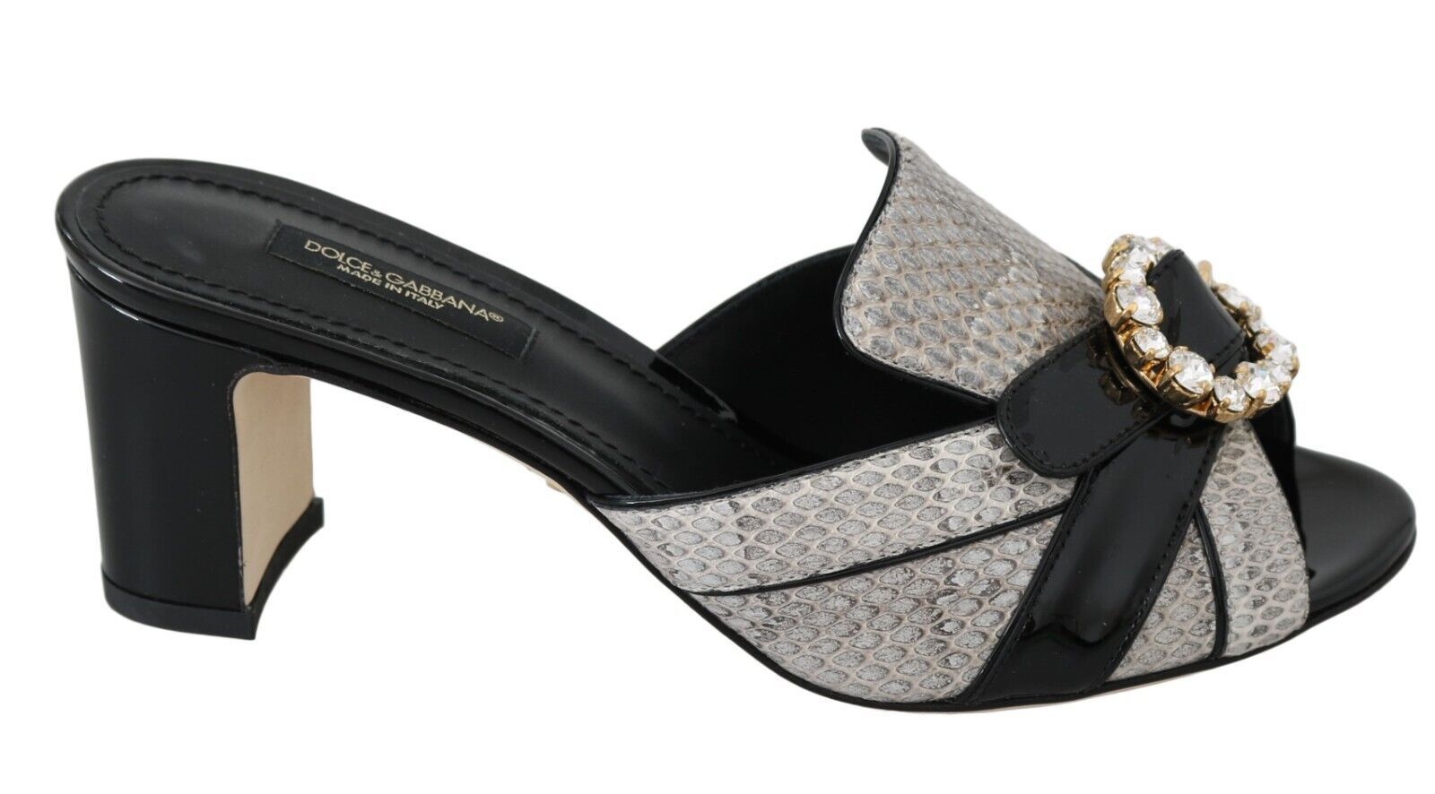 Екзотични кожени сандали Dolce & Gabbana, украсени с кристали