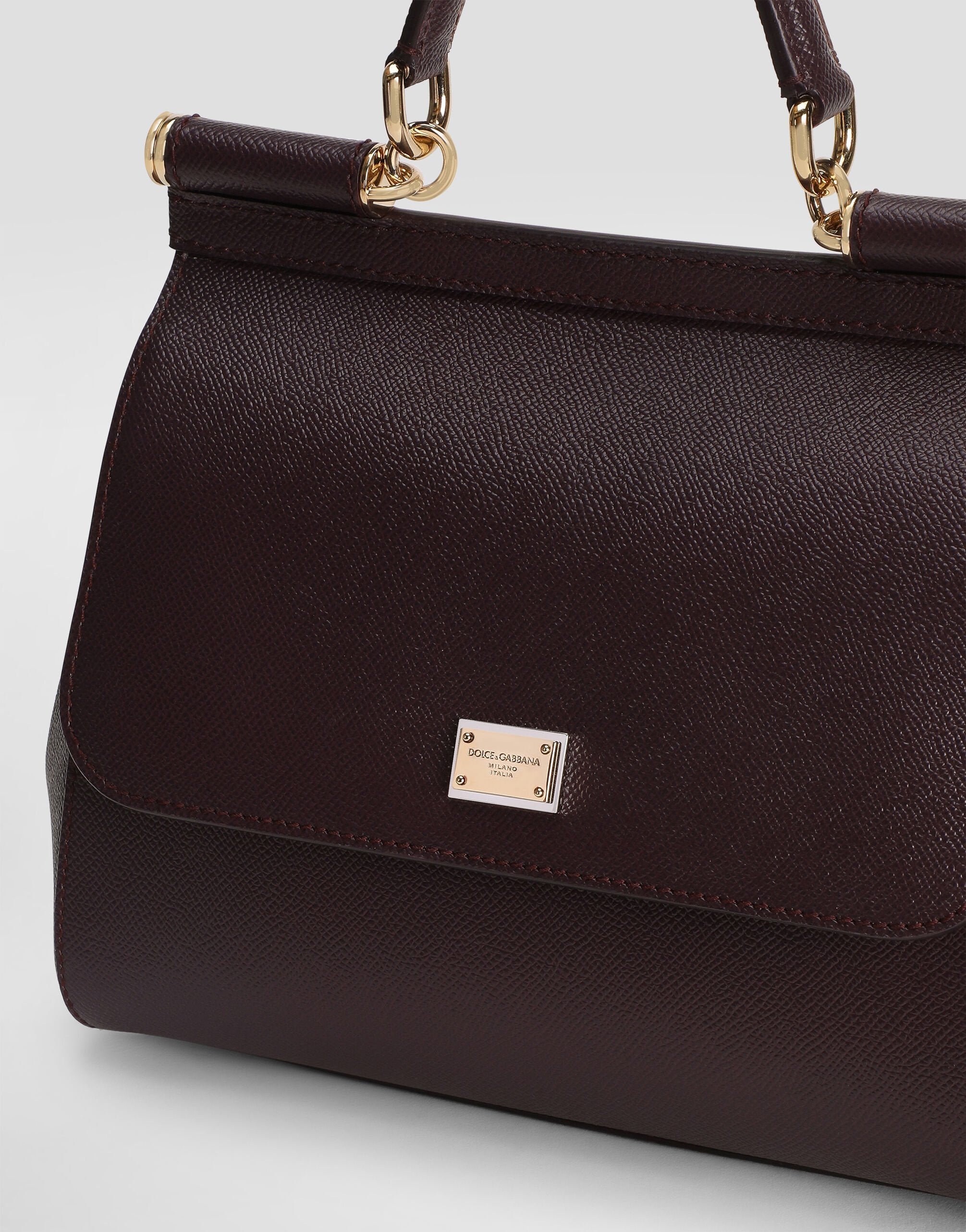 Дамска чанта Women’s handbag Dolce & Gabbana Large Sicily BB6002B10018M073 Bordeaux close up view