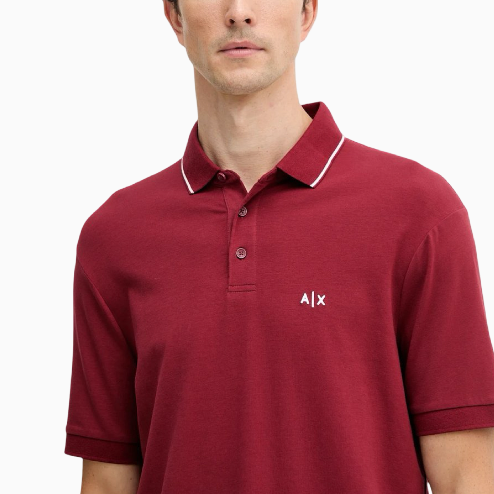 Мъжка бордо поло тениска Armani Exchange Men Polo XM001289 AF10363 Close-Up