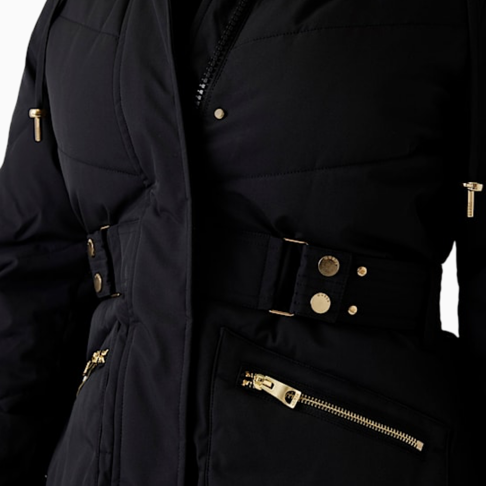Дамско черно парка яке Guess Women Parka Jacket W5BL45 WGJR2 Close-Up