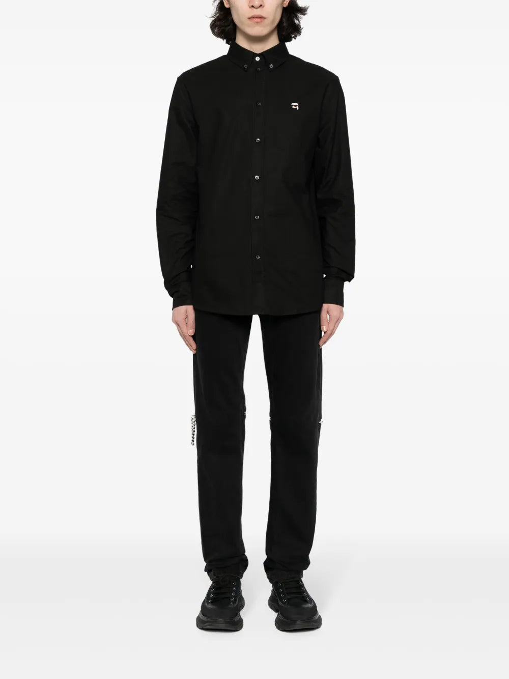 Мъжка риза в черно Men’s shirt Karl Lagerfeld Ikonik 2.0 230M1600 999 Black