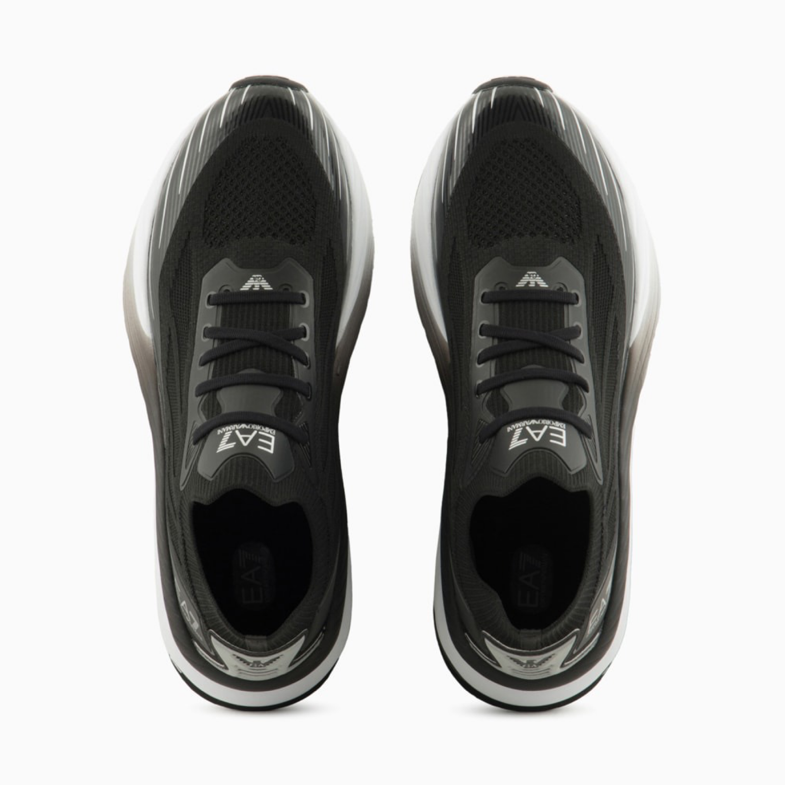 Мъжки маратонки Men’s EA7 Emporio Armani Crusher Distance Sonic Knit Sneakers X8X176 XK377 N763 Black Top View