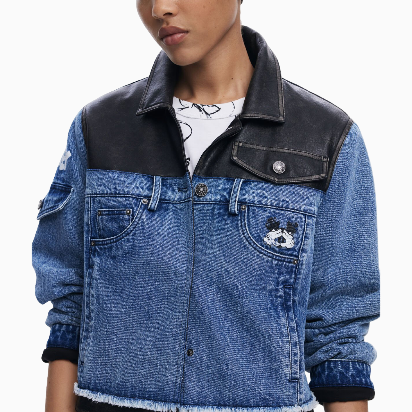 Дамско дънково яке Desigual Women Denim Jacket 25WWED16 Front View