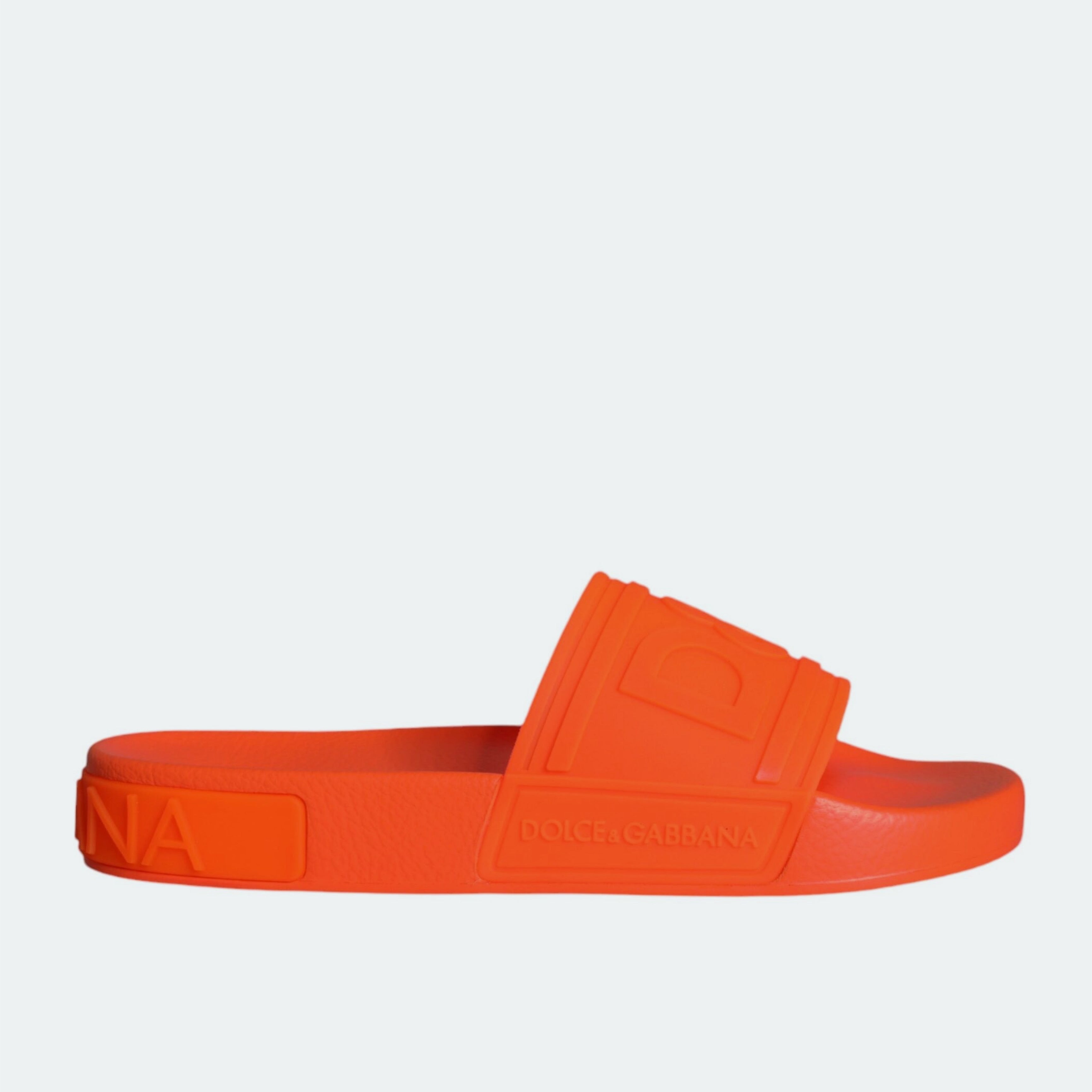 Дамски луксозни чехли за плаж в оранжево DOLCE & GABBANA Women’s Beachwear Orange Slippers