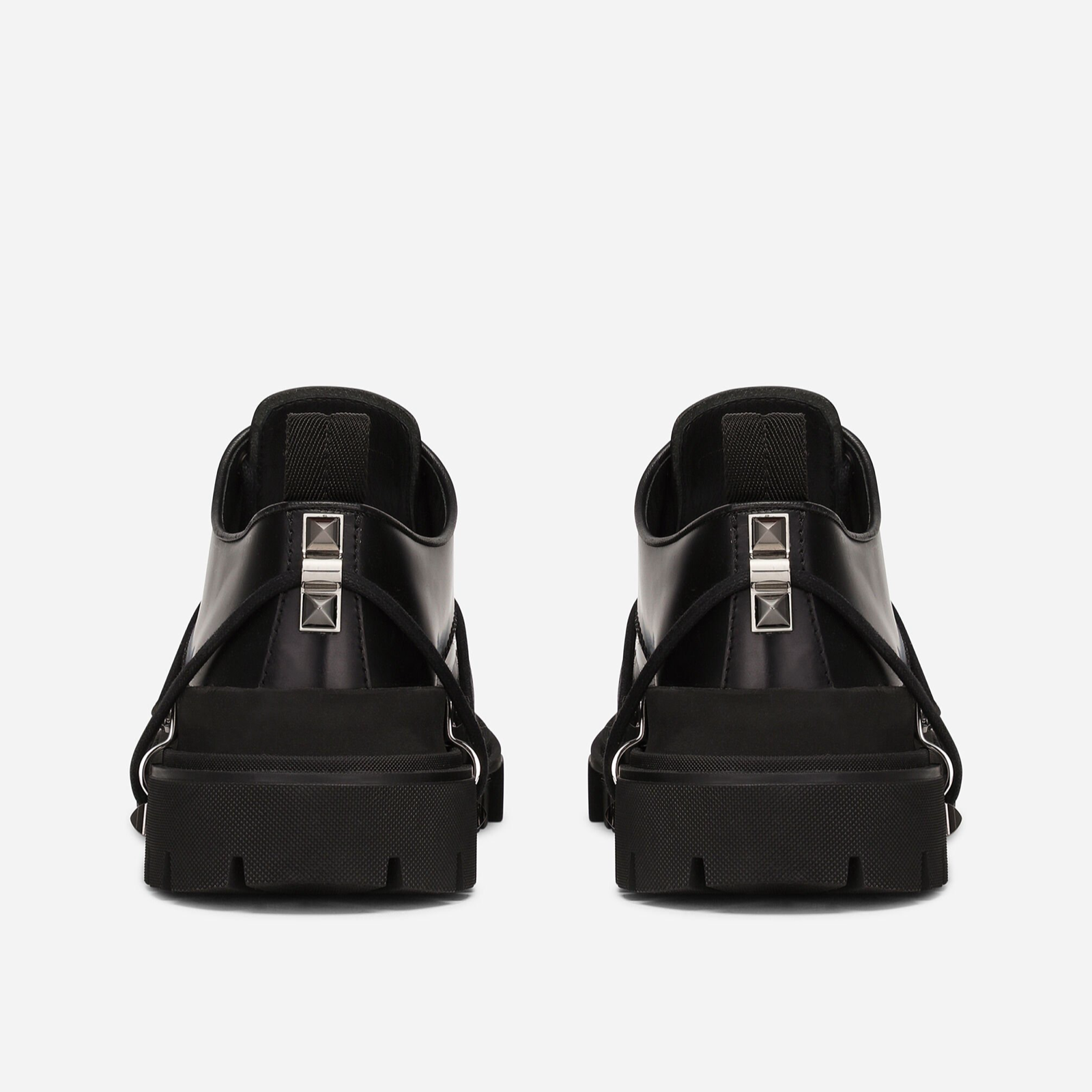 Dolce & Gabbana Studded Hi Trekking Men Derby Shoes Heel View