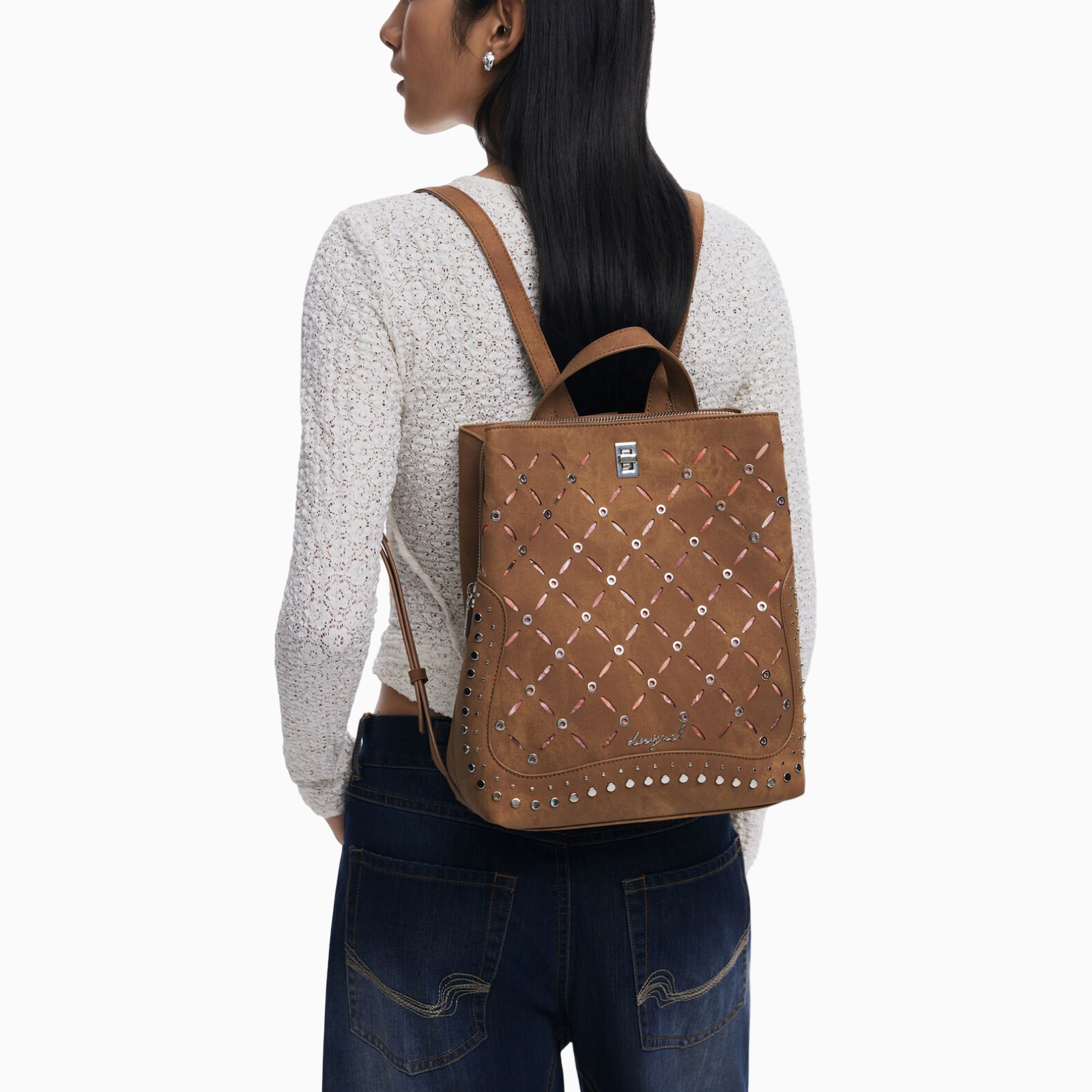 Дамска кафява раница Desigual Women Rucksack 25WAKP31 Model View