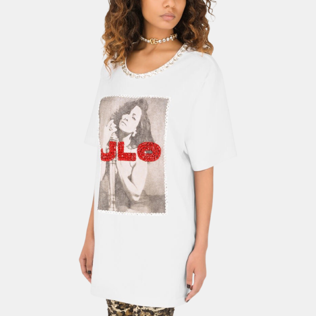 Дамска бяла тениска Dolce & Gabbana J.LO Embellished Women T-shirt