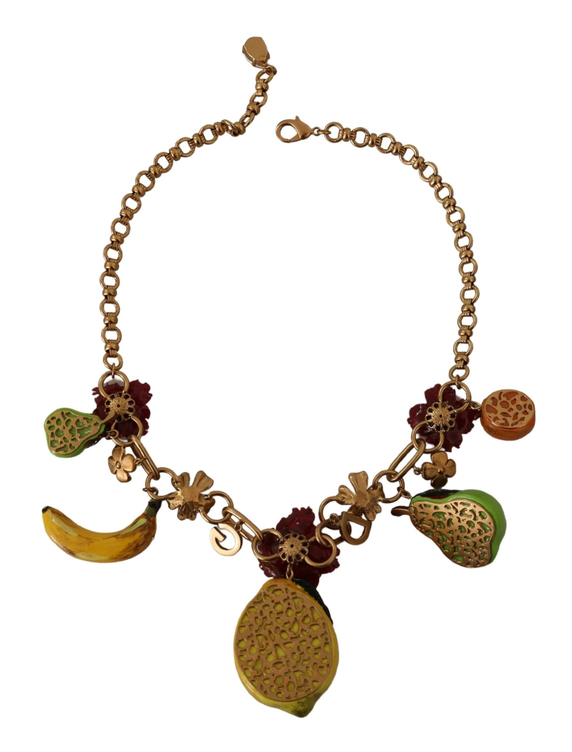 Dolce & Gabbana Chic Gold Statement Колие със сицилиански плодове