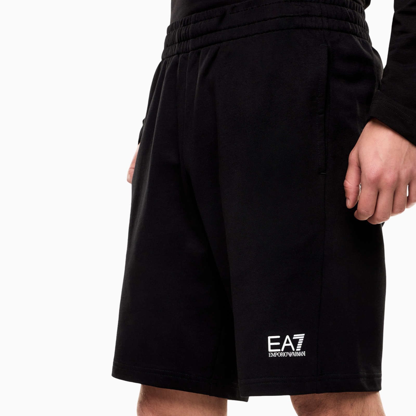 Мъжки черни къси панталони EA7 Emporio Armani Men Shorts 8NPS65 PJVRZ 1200 Close-Up