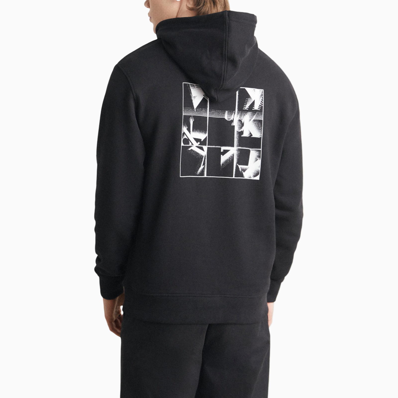 Мъжко черно худи Calvin Klein Jeans Men Hoodie J30J325639 Back View