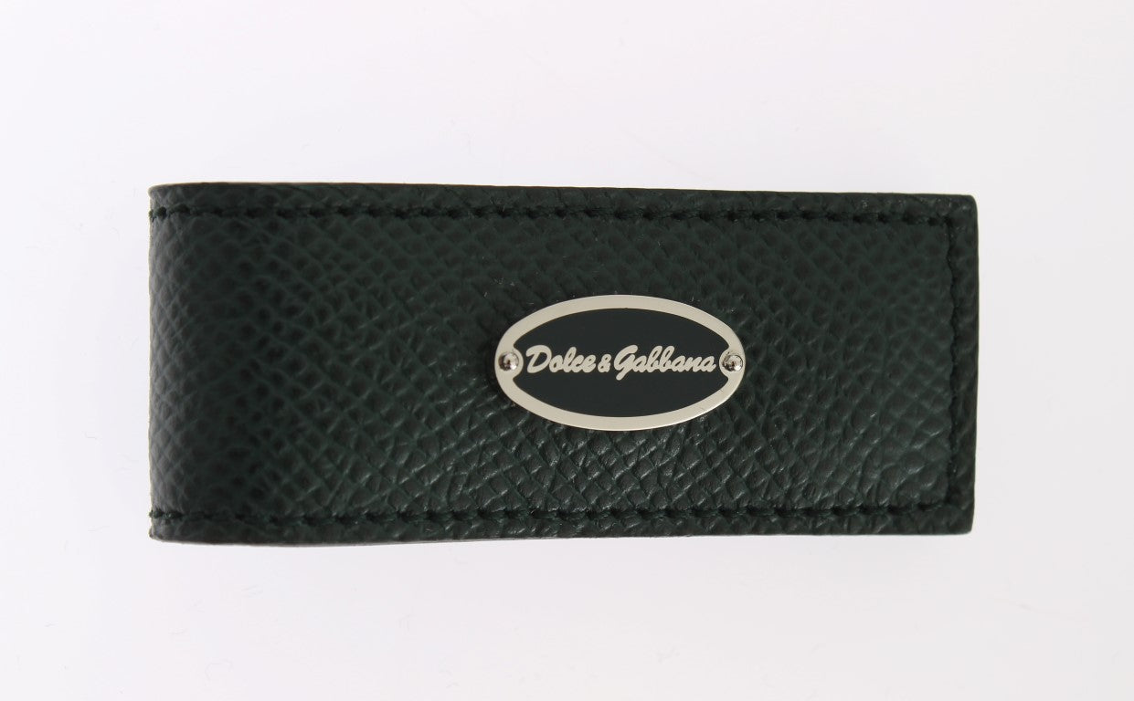 Елегантна зелена кожена щипка за пари Dolce & Gabbana