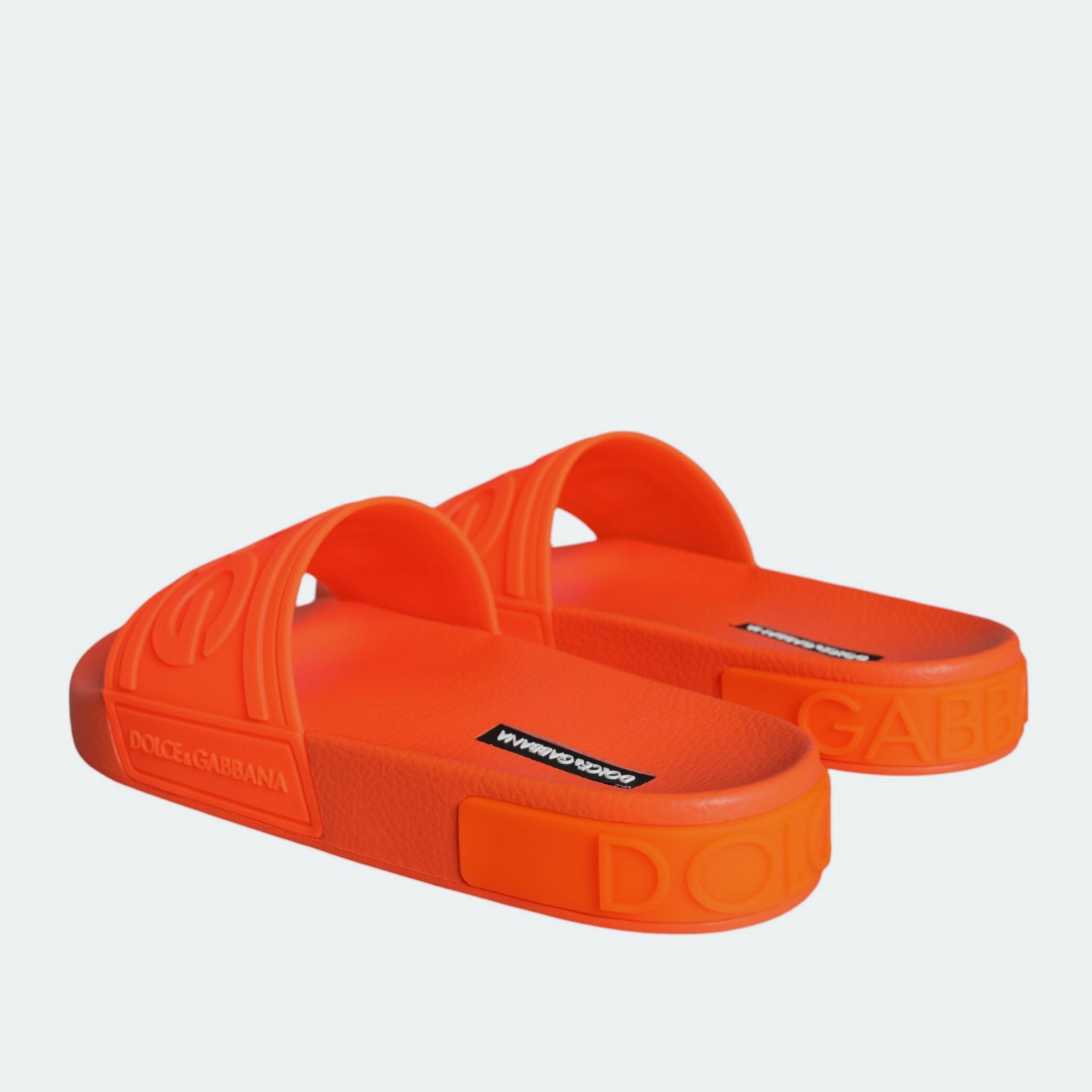 Дамски луксозни чехли за плаж в оранжево DOLCE & GABBANA Women’s Beachwear Orange Slippers