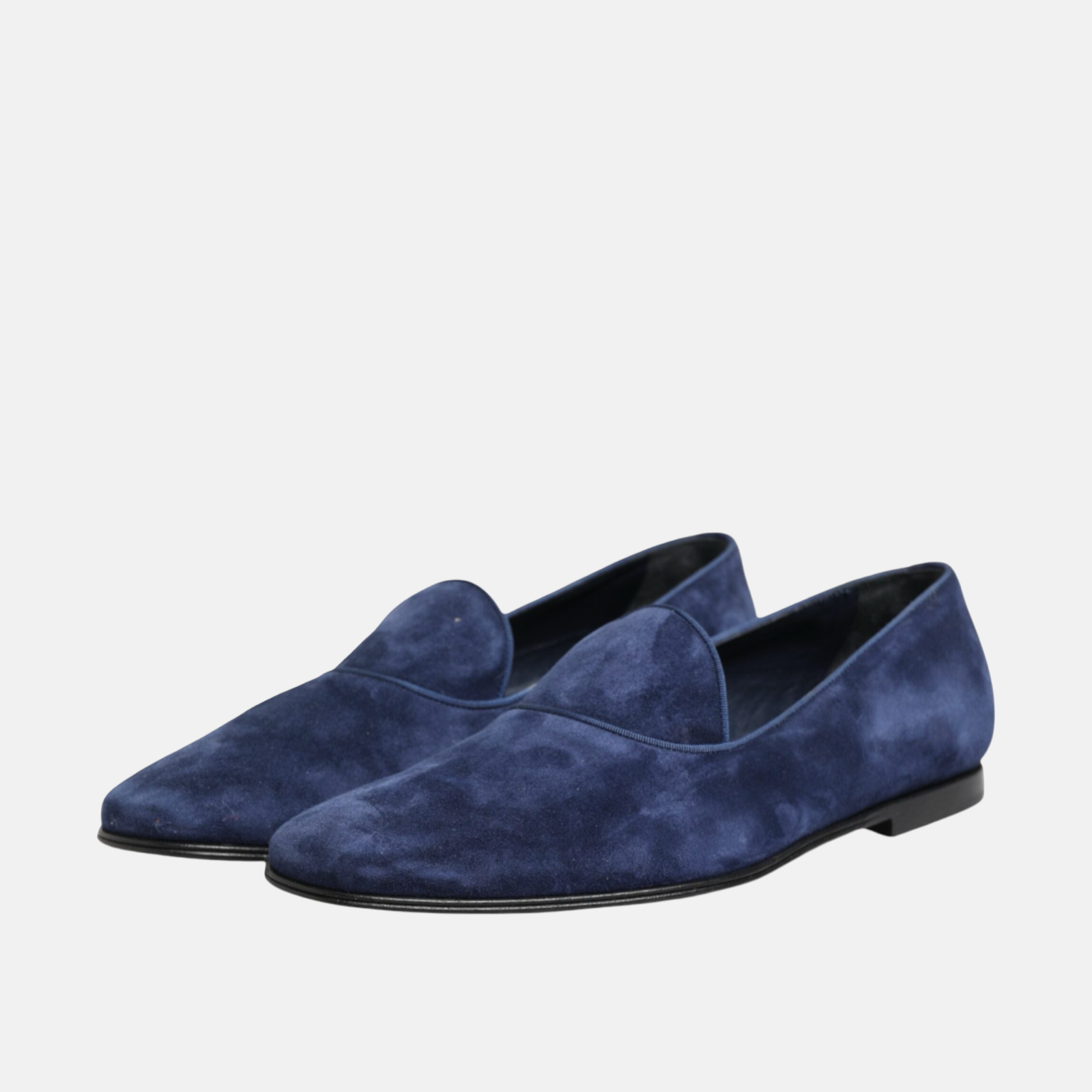 Dolce & Gabbana Blue Velvet DG Logo Men Loafers Medial View