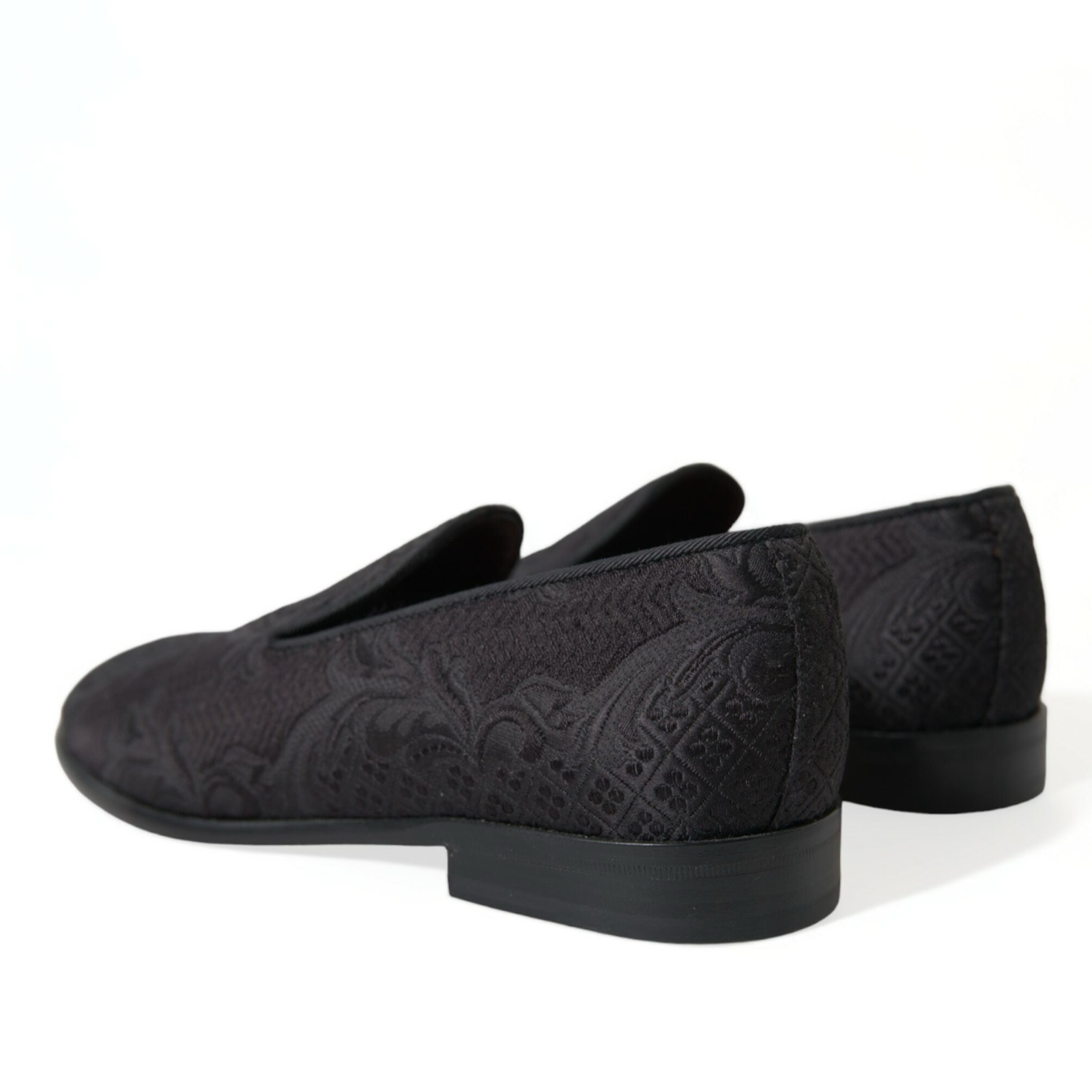 Dolce & Gabbana Elegant Black Brocade Men Loafers