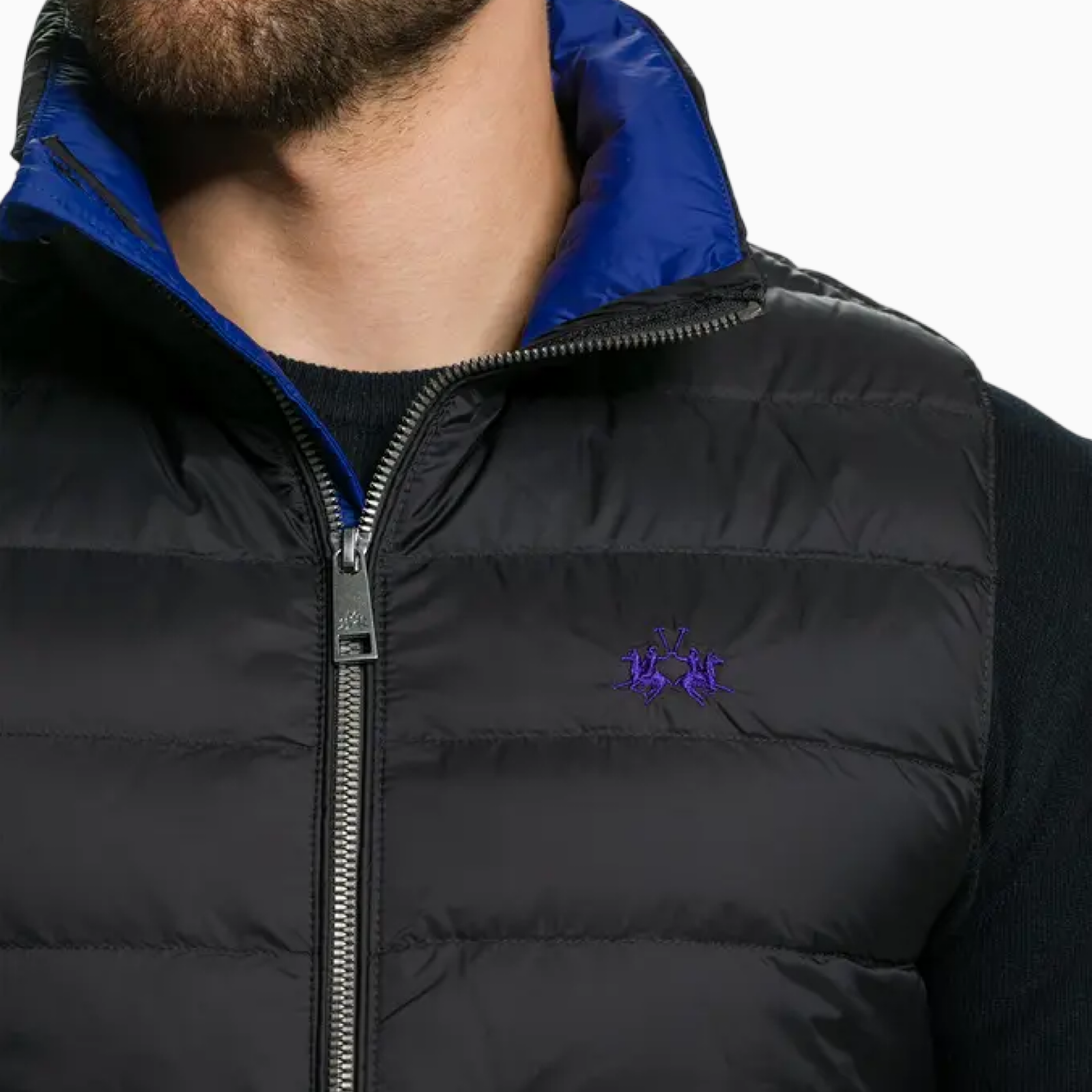 Мъжки черен елек La Martina Men Gilet XMO015PA012 Close-Up