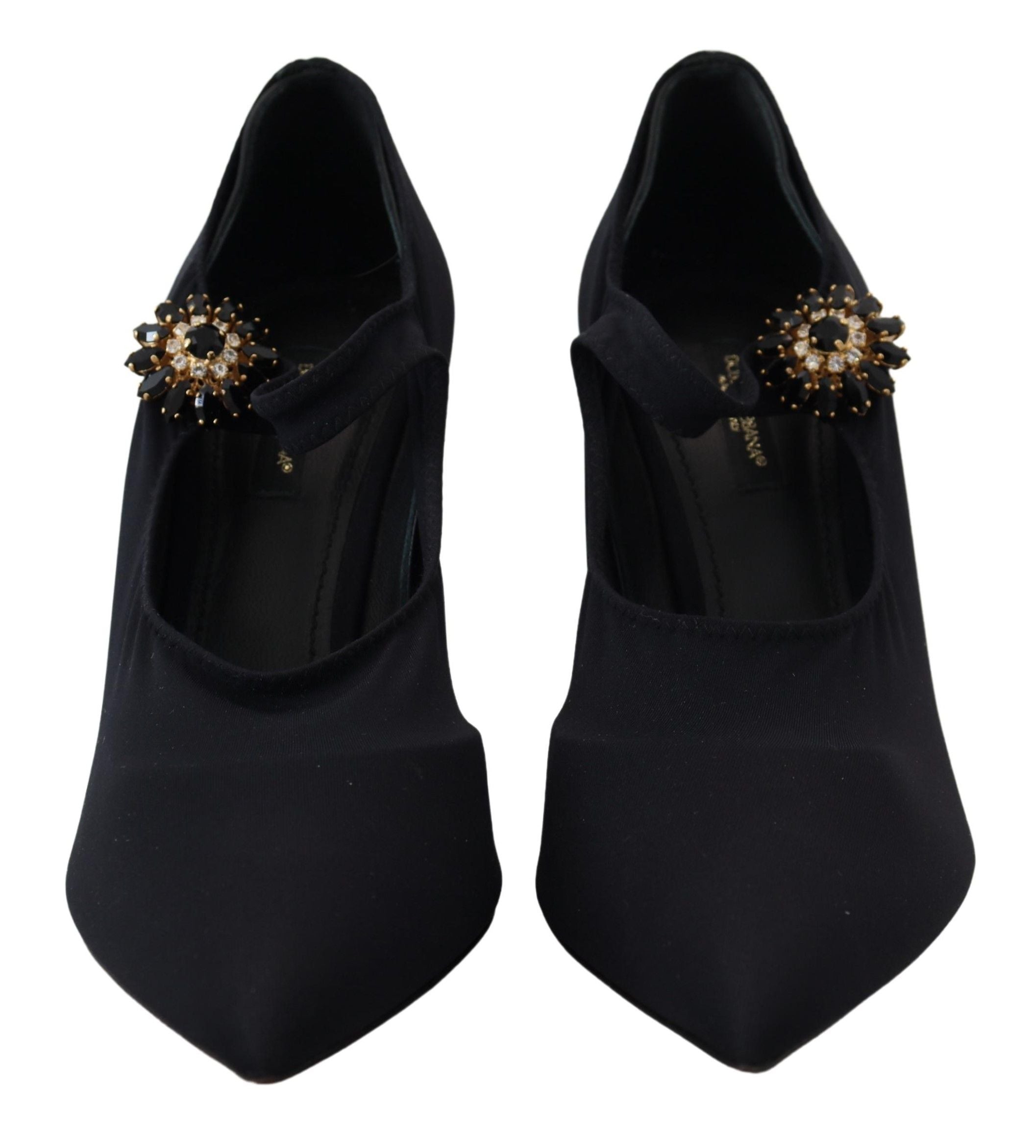 Dolce & Gabbana Chic Black Mary Jane чорапи с кристали