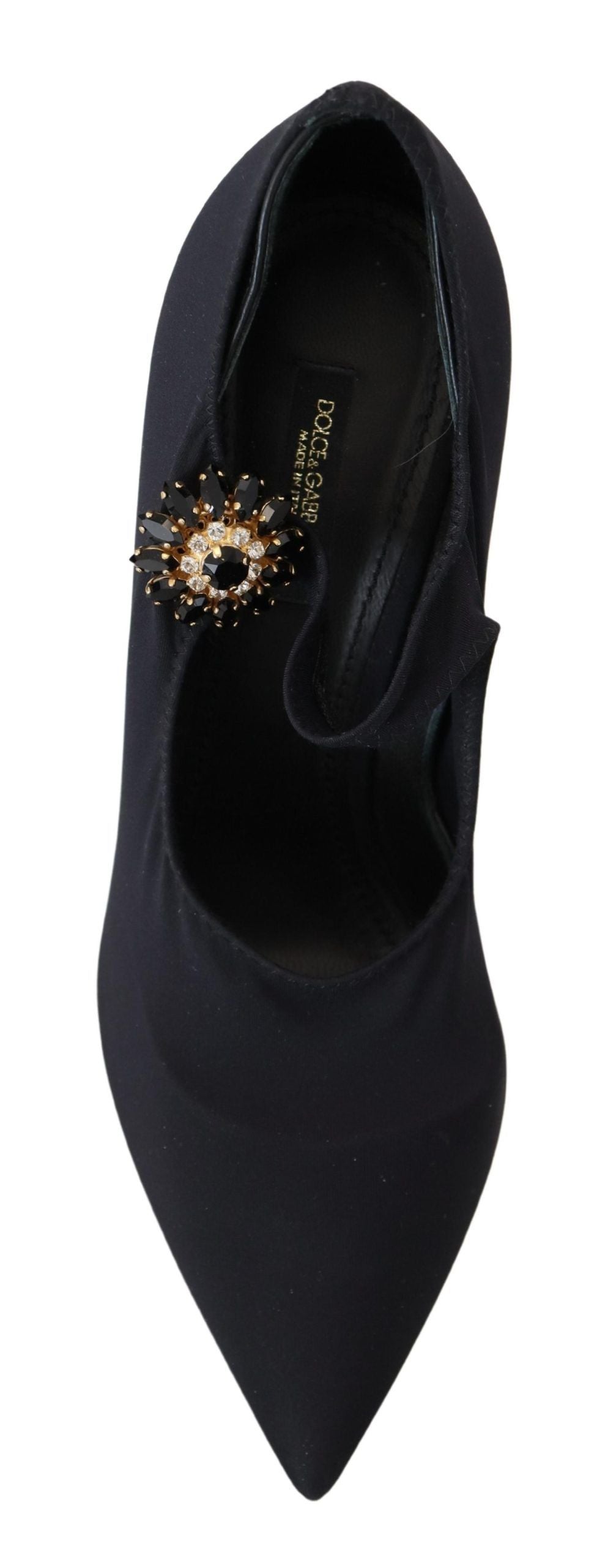 Dolce & Gabbana Chic Black Mary Jane чорапи с кристали