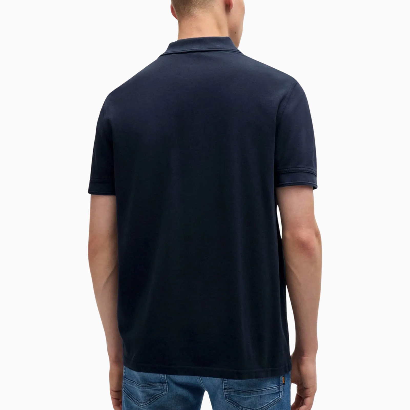 Мъжка тъмно синя поло тениска Boss Prime Men Polo 50507813 404 Back View