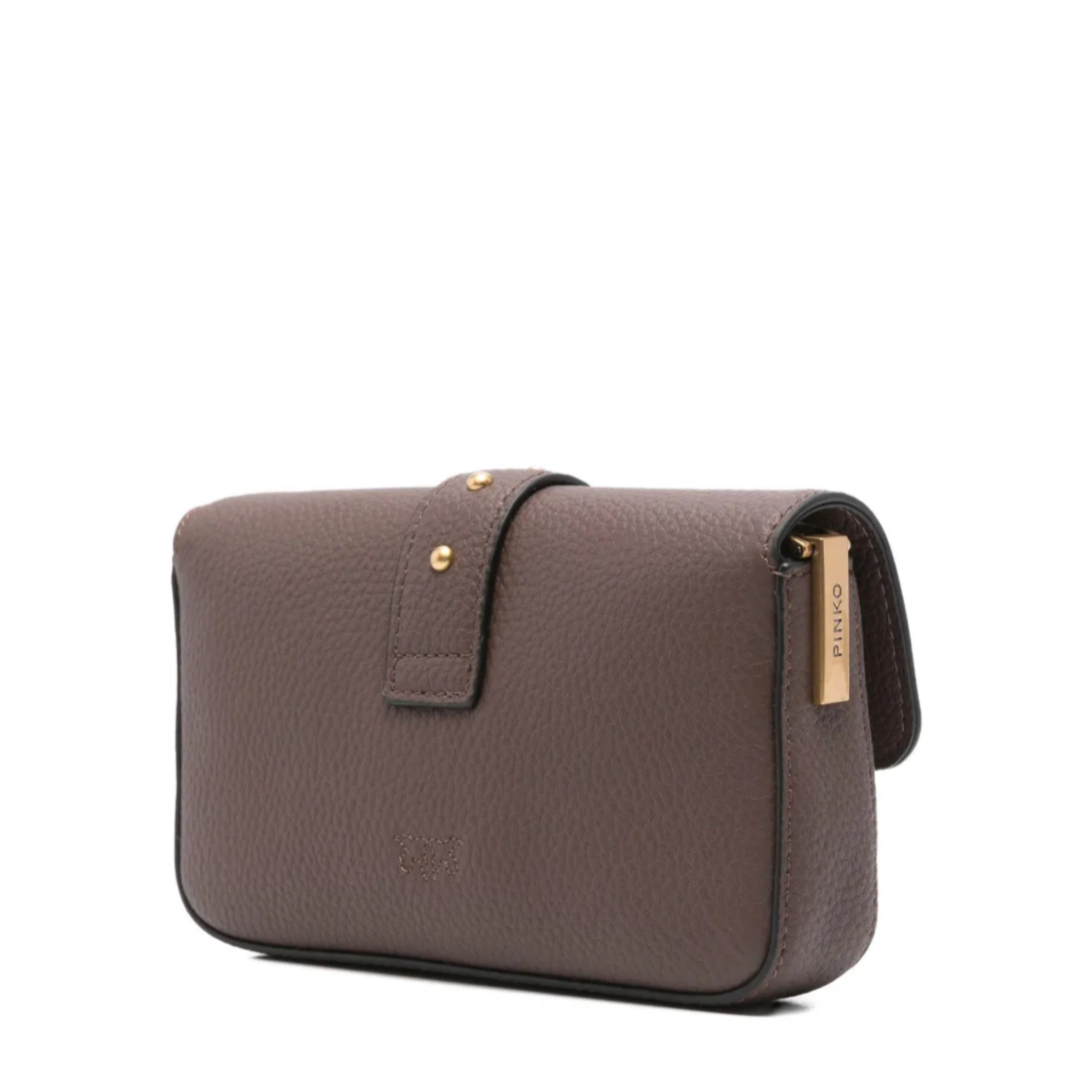 Дамска чанта за рамо от естествена кожа Women’s shoulder bag PINKO LOVE ONE MINI SLOUCHY FL BOTTALATO SOFT 104340A2OXL86Q angled view